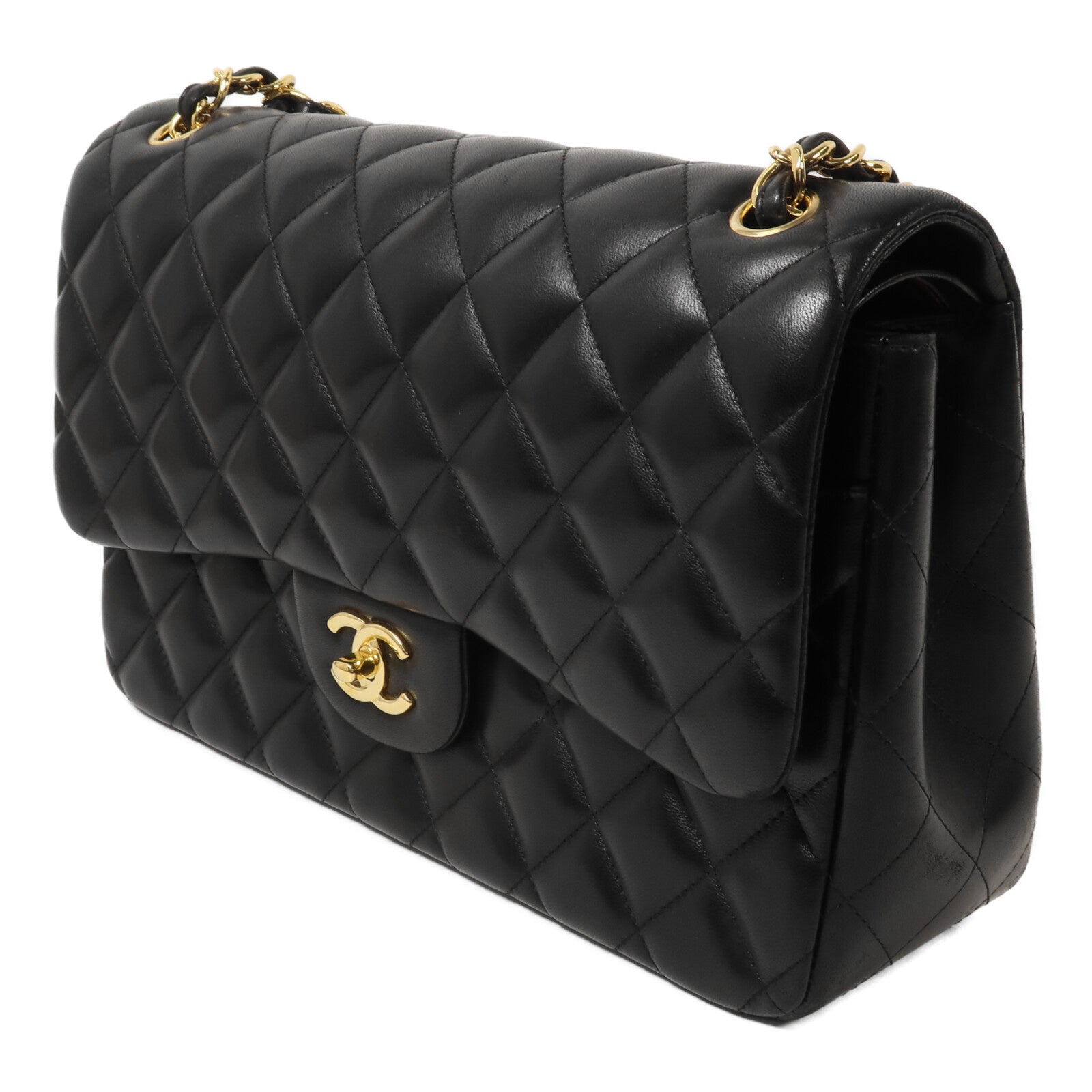 CHANEL 羊皮皮革Large Classic鏈帶肩背袋