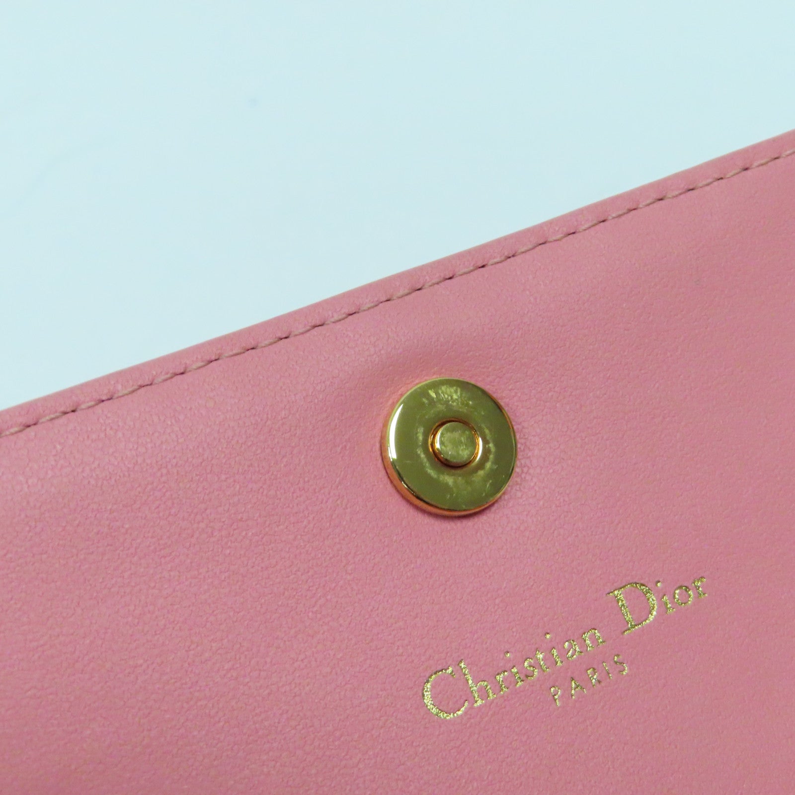 Dior 【激減優惠】羊皮皮革Card Case金扣卡片套粉紅色