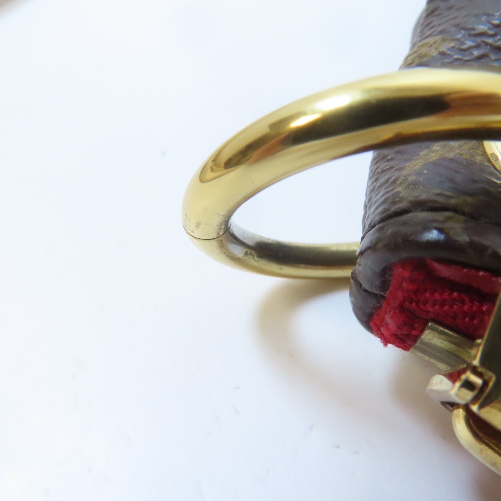 LOUIS VUITTON Monogram Pallas MM金扣手挽肩背兩用袋啡色/紅色