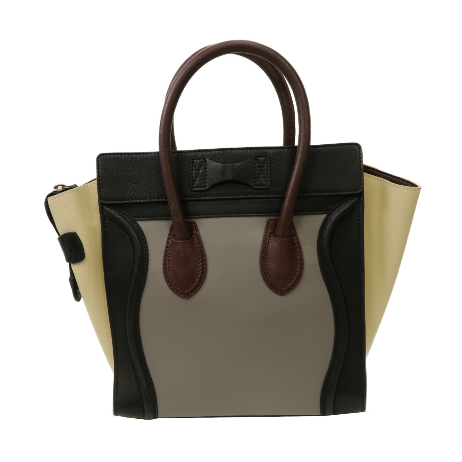 CELINE 【激減優惠】牛皮皮革Micro Luggage金扣手挽袋黑色/米色/灰色