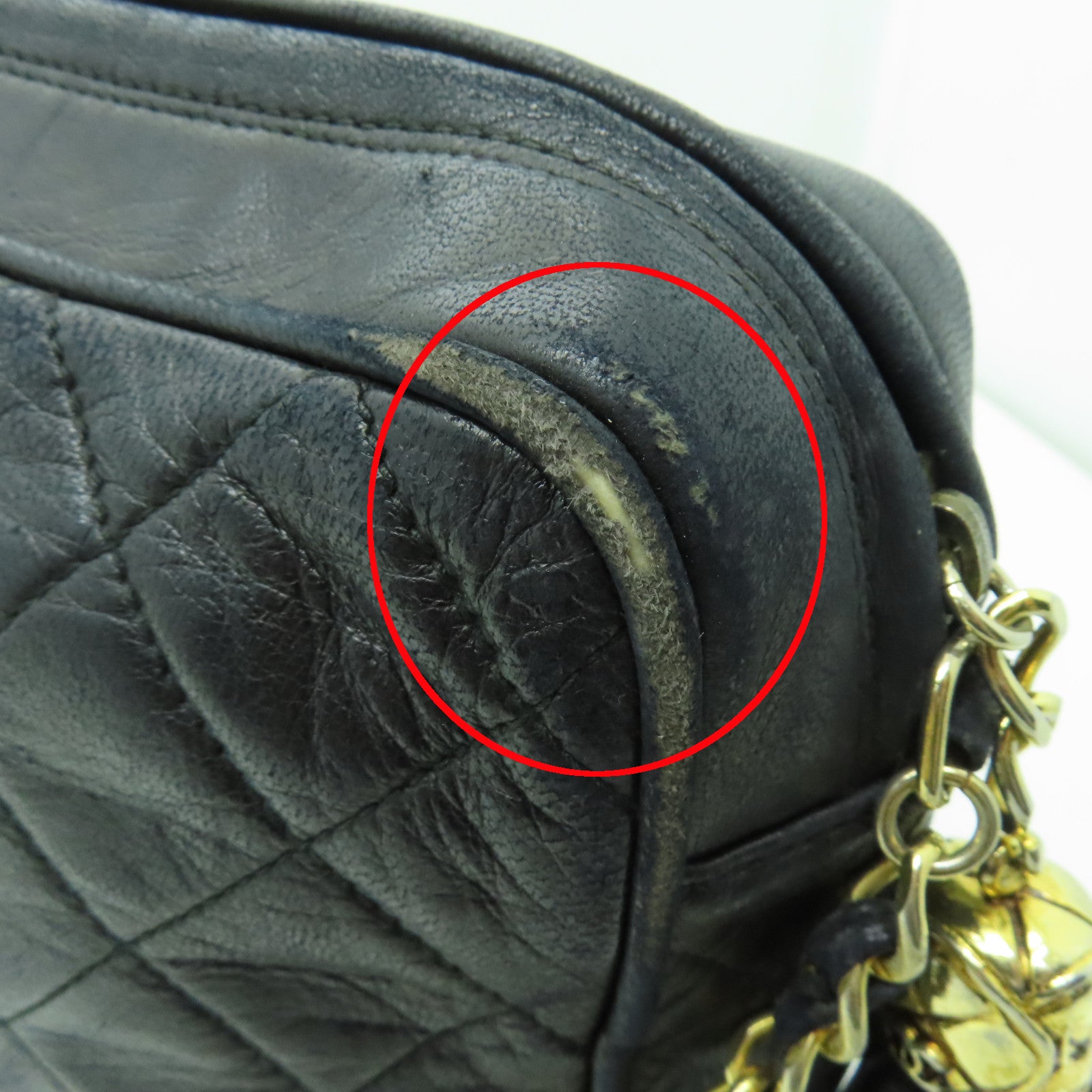 CHANEL 【激減優惠】菱格羊皮皮革Chain Shoulder金扣鏈帶肩背袋黑色
