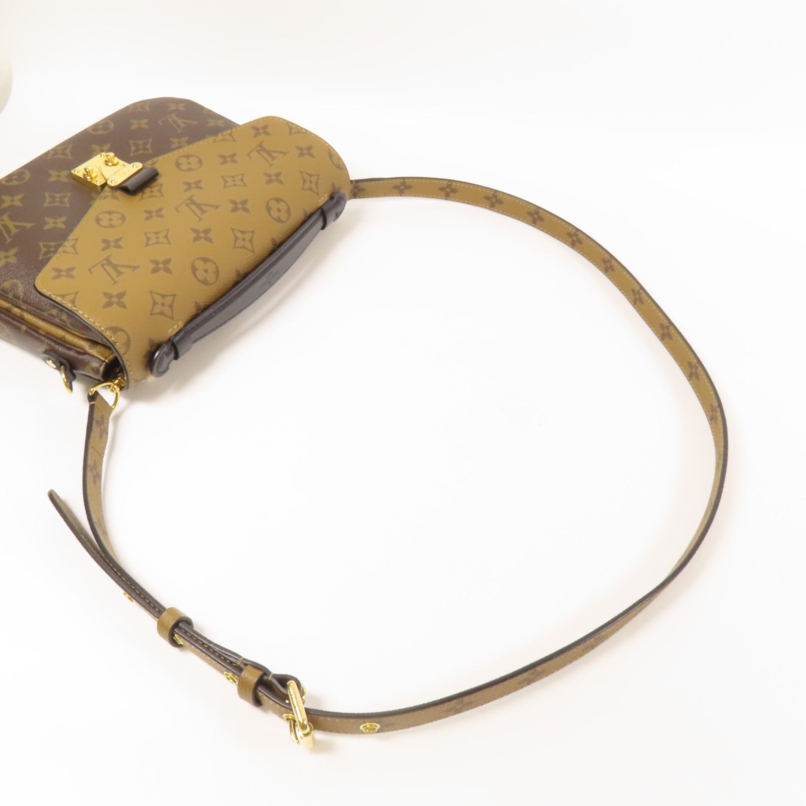 LOUIS VUITTON Monogram Reverse Pochette Metis金扣手挽肩背兩用袋