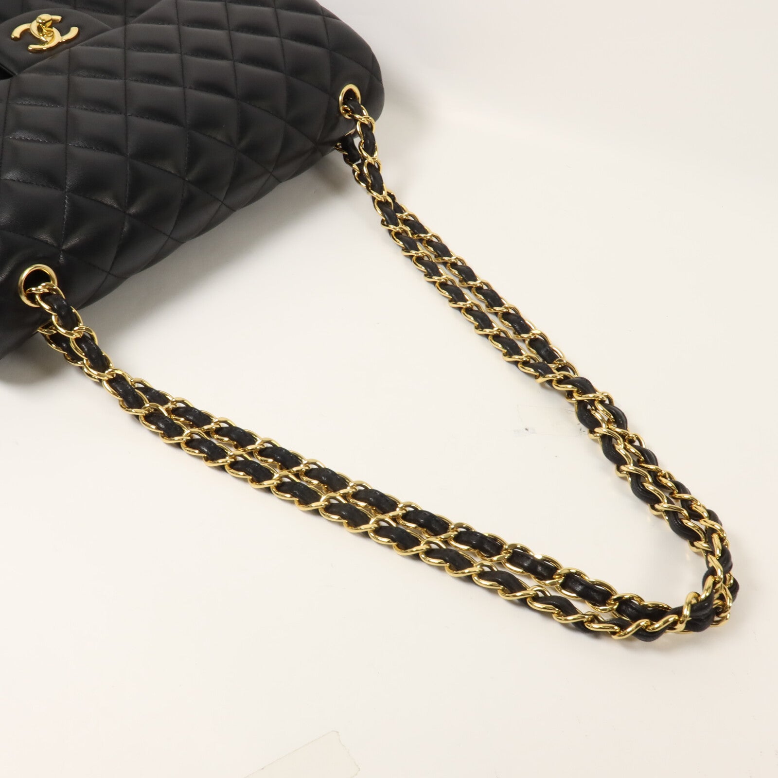 CHANEL 羊皮皮革Large Classic鏈帶肩背袋