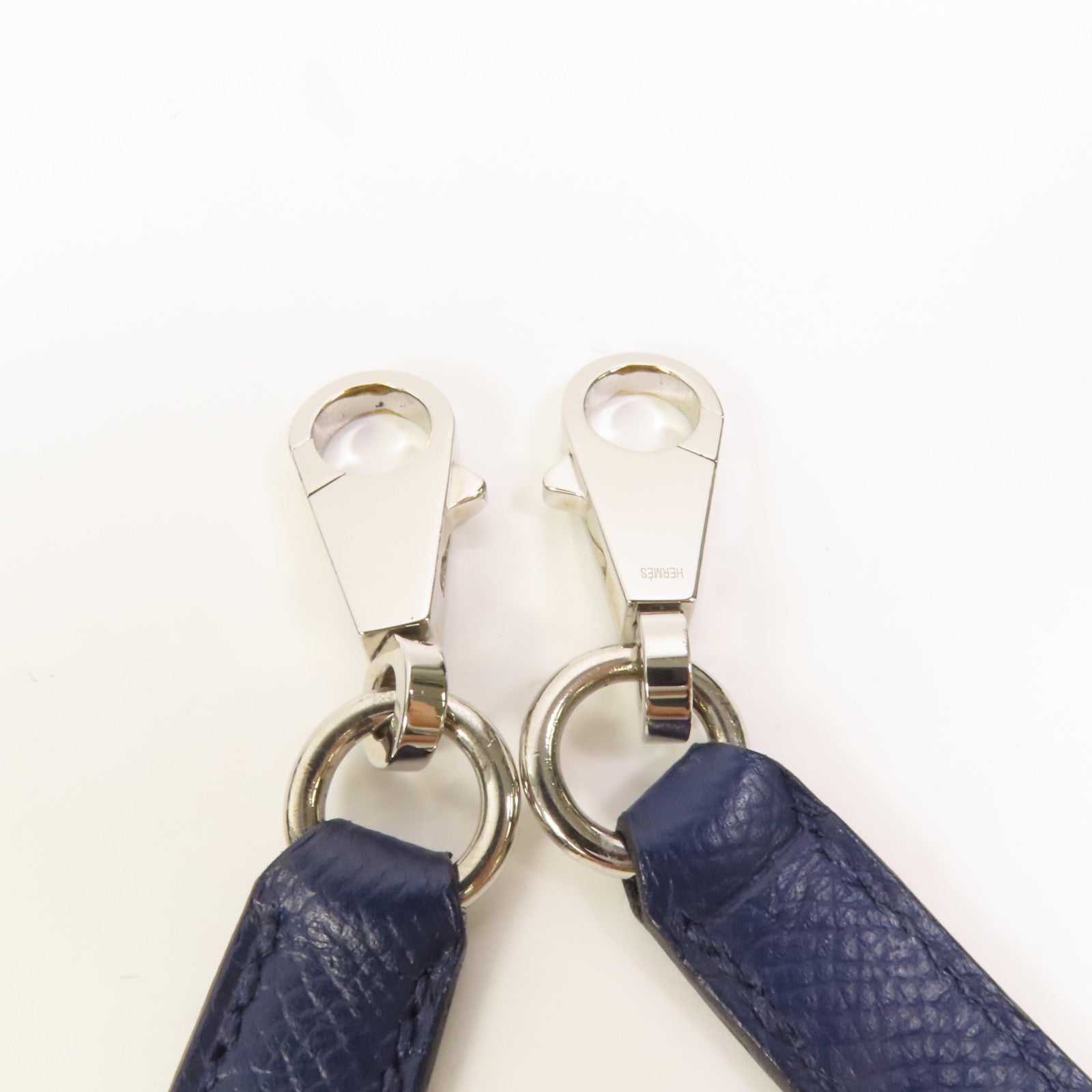HERMES Epsom皮革Kelly 28銀扣手挽肩背兩用袋Bleu Saphir