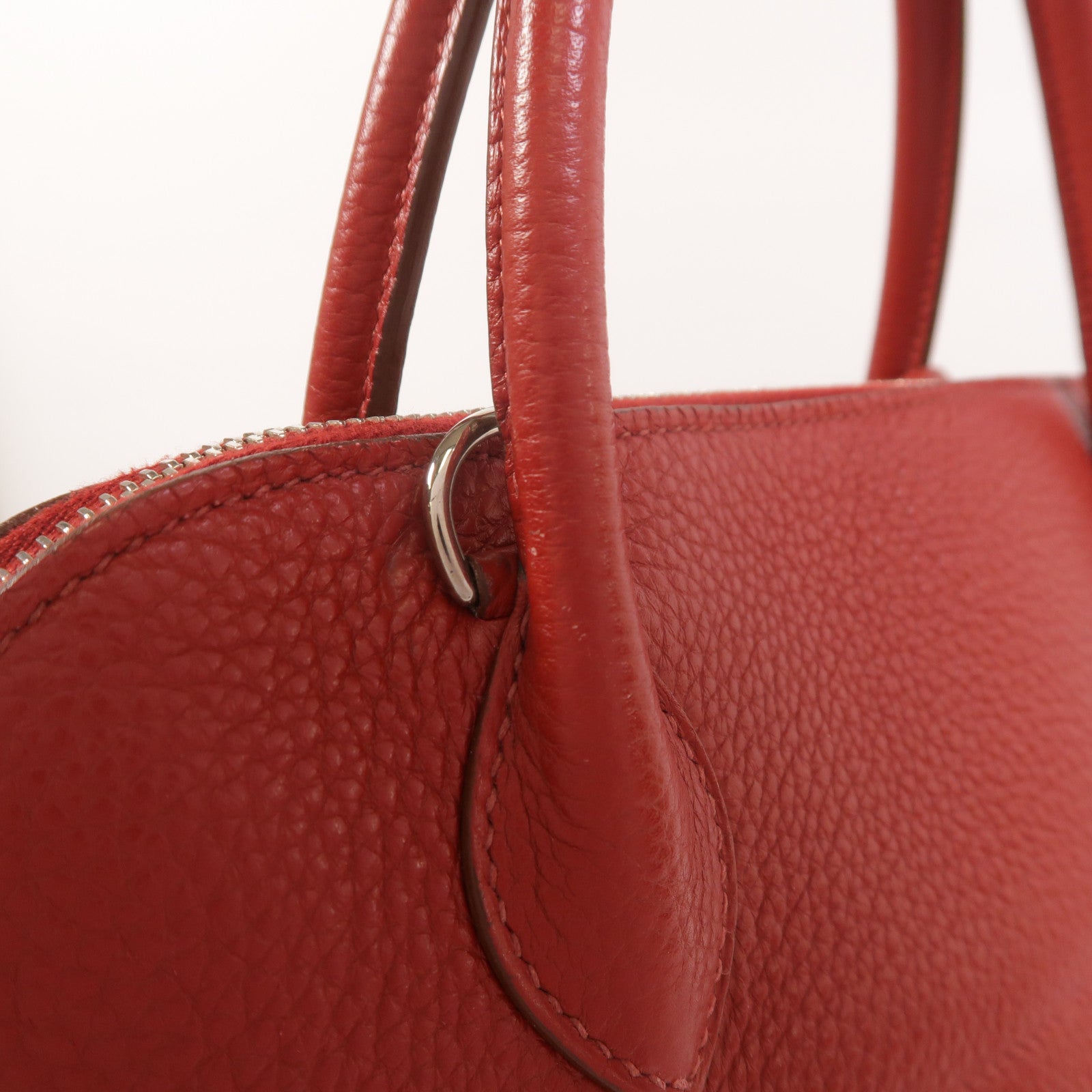 HERMES Clemence皮革Bolide 31手挽肩背兩用袋Rouge Garance