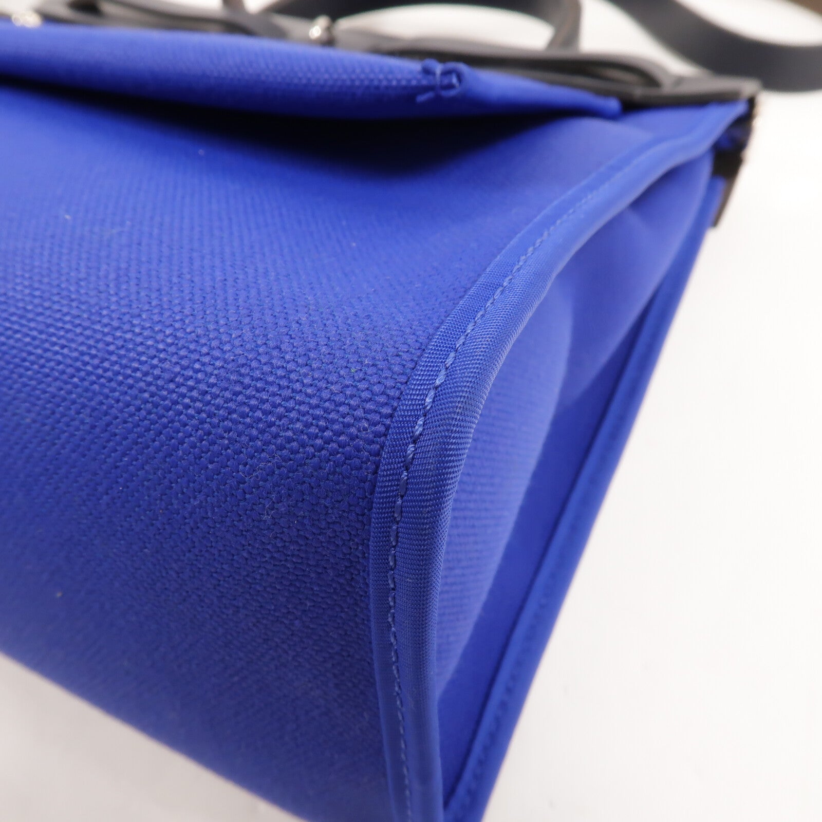 HERMES 帆布Herbag PM手挽肩背兩用袋Blue Eletric