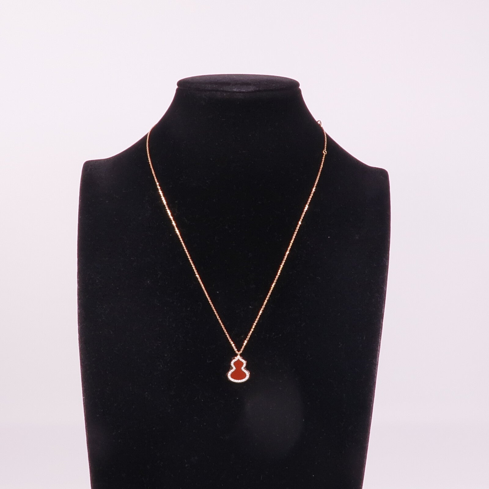 JEWELRY 18K玫瑰金Wulu Small Red Agate Diamond Necklace紅瑪瑙/鑽石項鏈