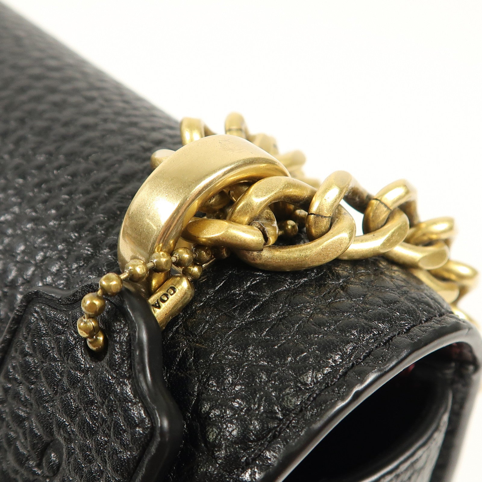 COACH 牛皮皮革Chain Shoulder金扣肩背袋