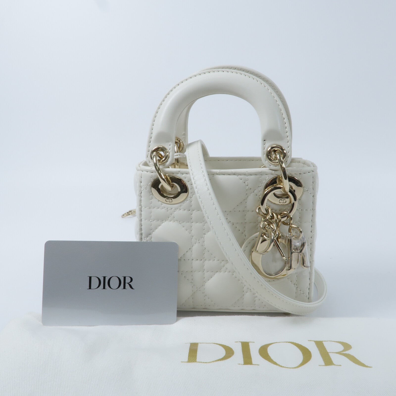 Dior 羊皮皮革Micro Lady Dior手挽肩背兩用袋