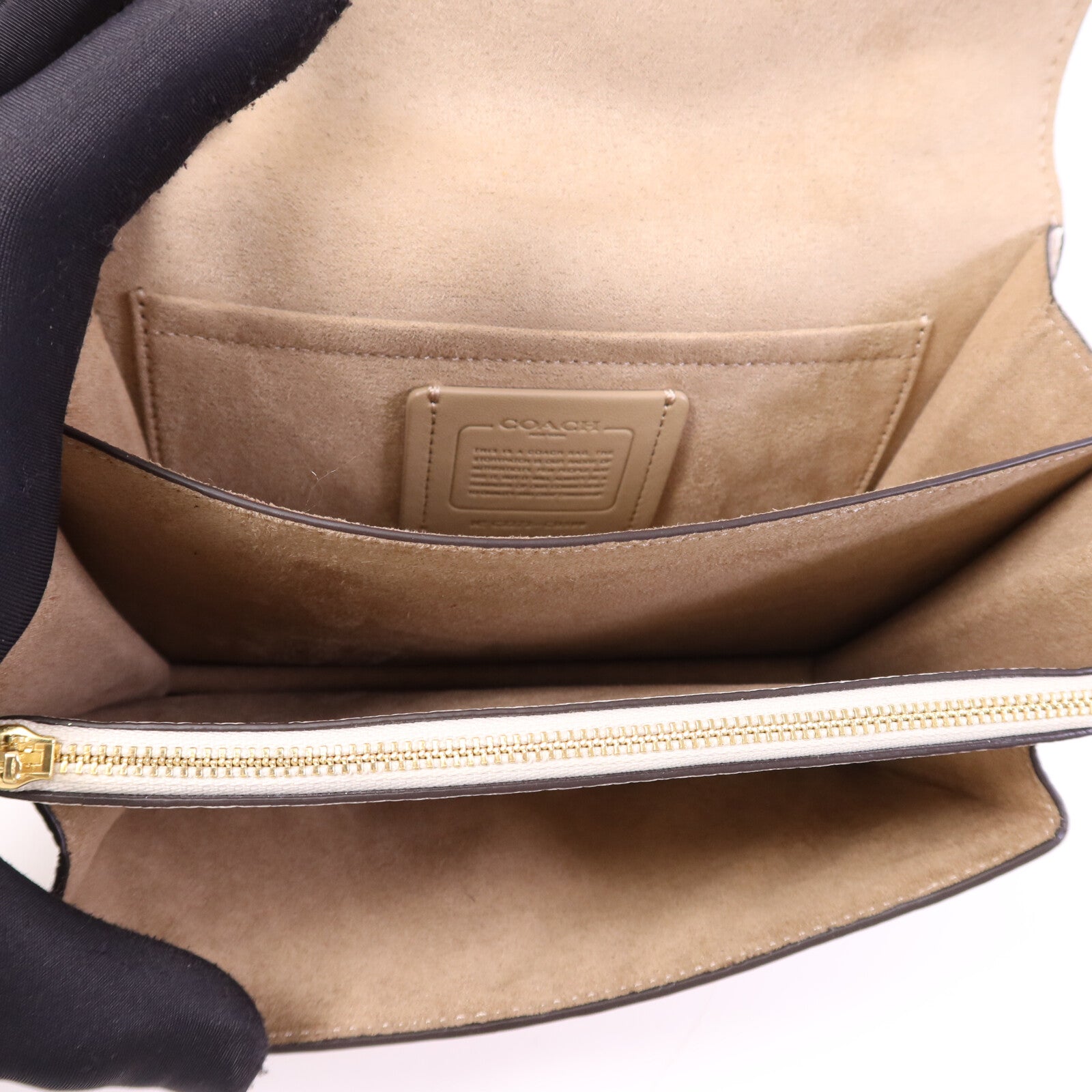 COACH 牛皮皮革Shoulder Bag金扣鏈帶肩背袋