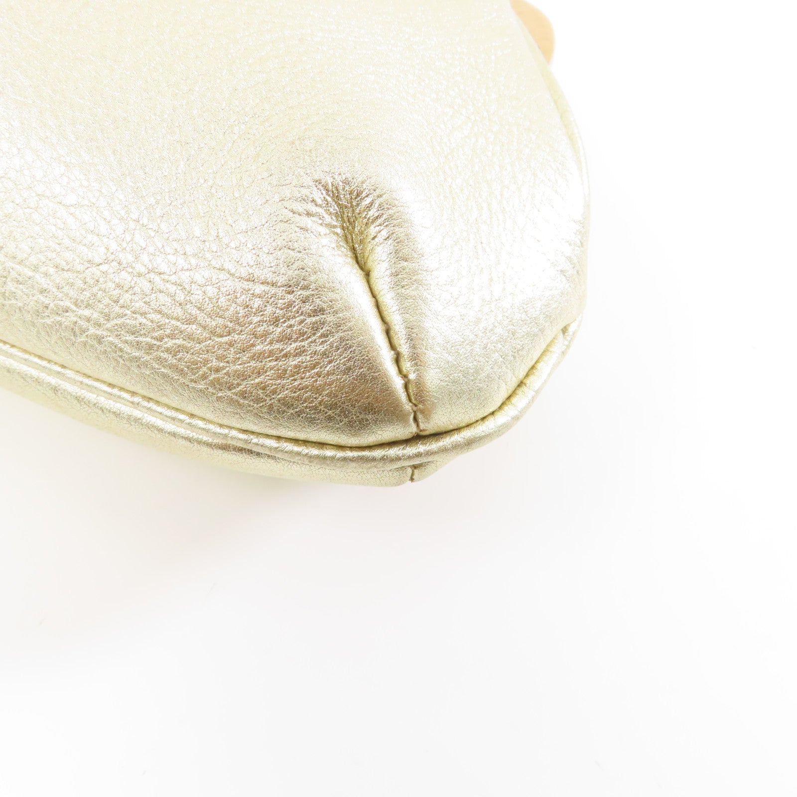 GUCCI 牛皮皮革Clutch Bag金扣手拿包金色/綠色