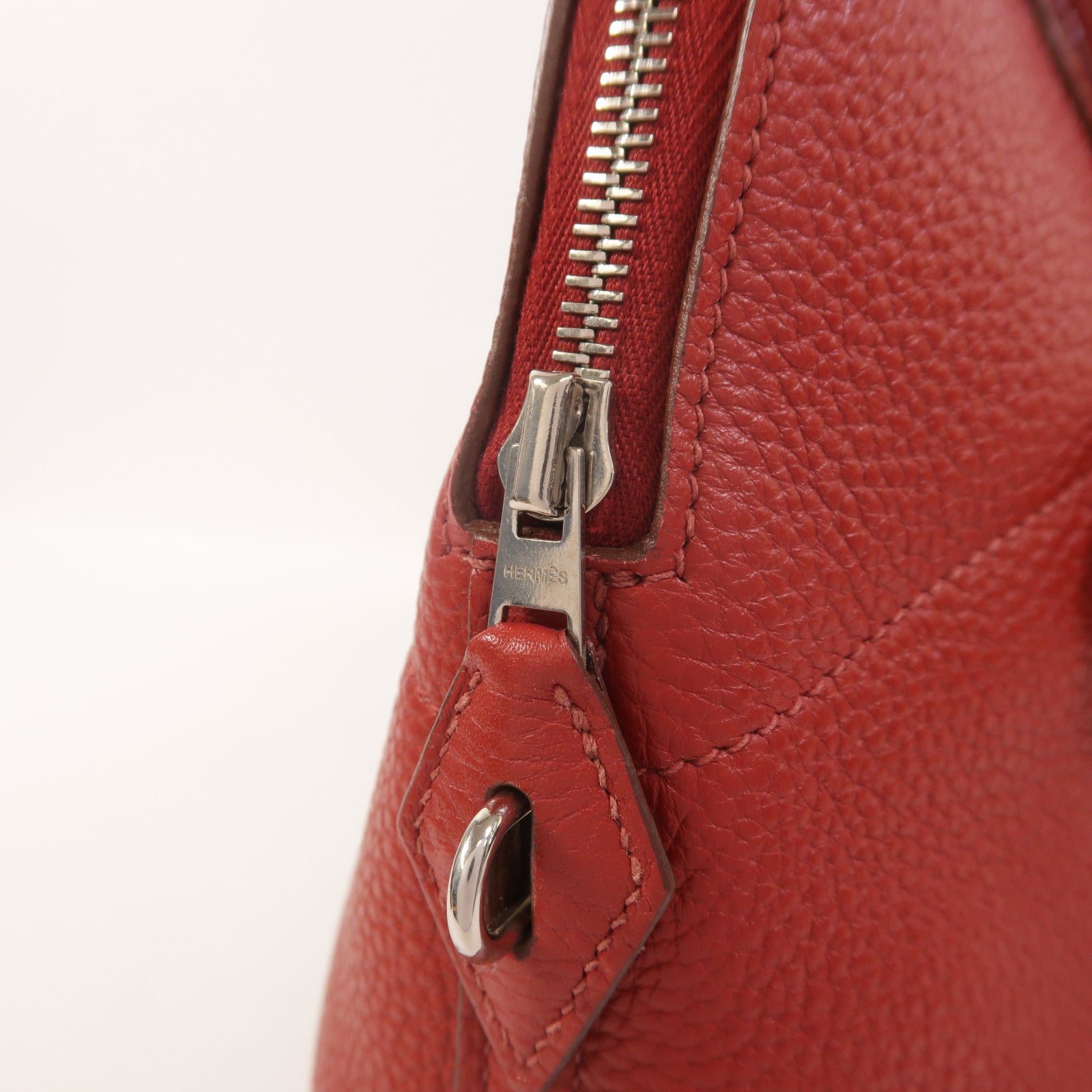 HERMES Clemence皮革Bolide 31手挽肩背兩用袋Rouge Garance