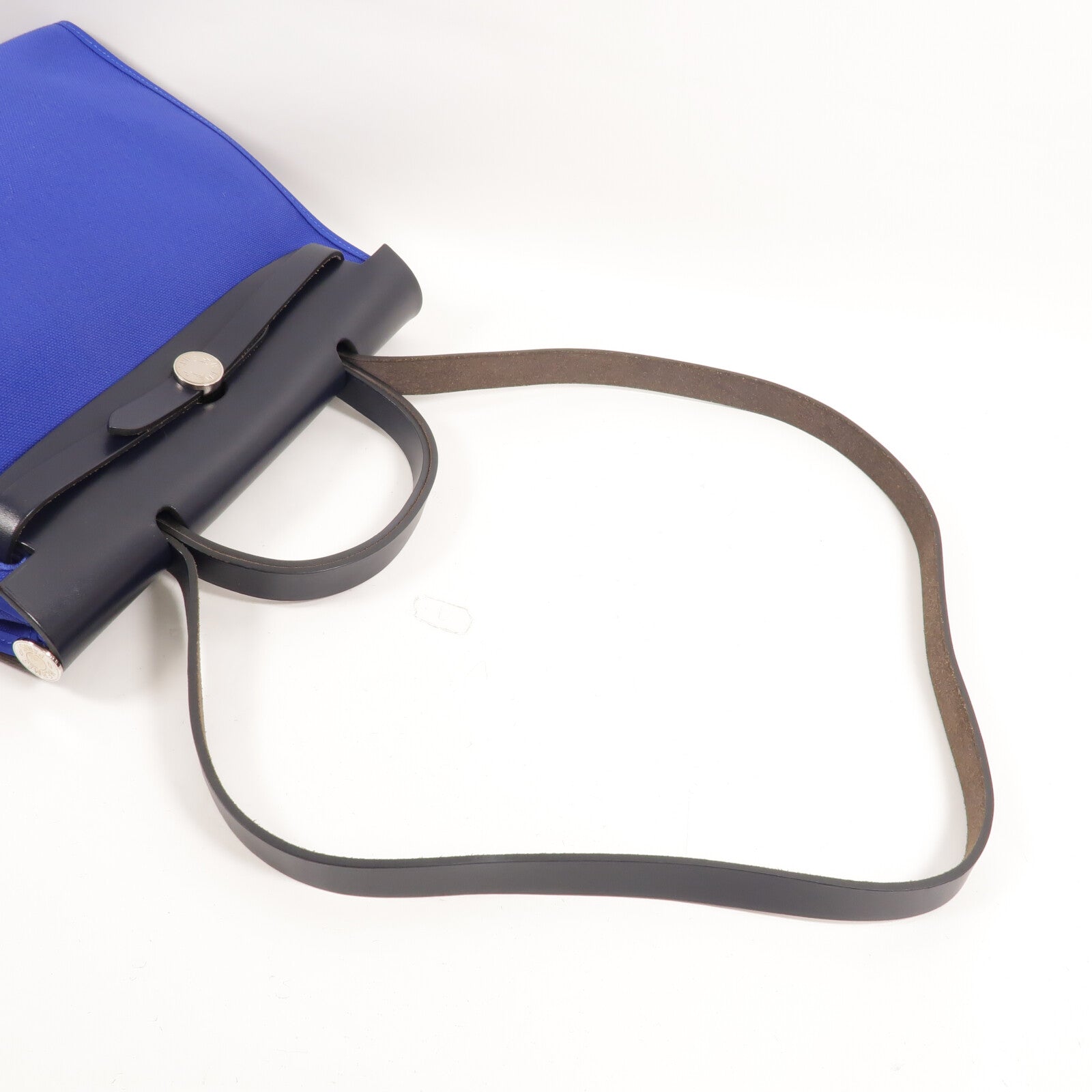 HERMES 帆布Herbag PM手挽肩背兩用袋Blue Eletric