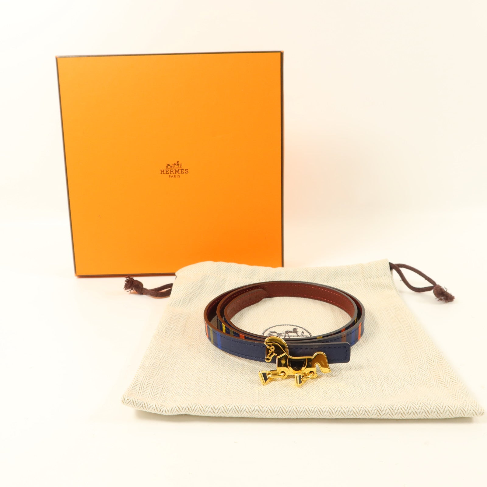 HERMES Swift皮革/Epsom皮革Belt金扣皮帶