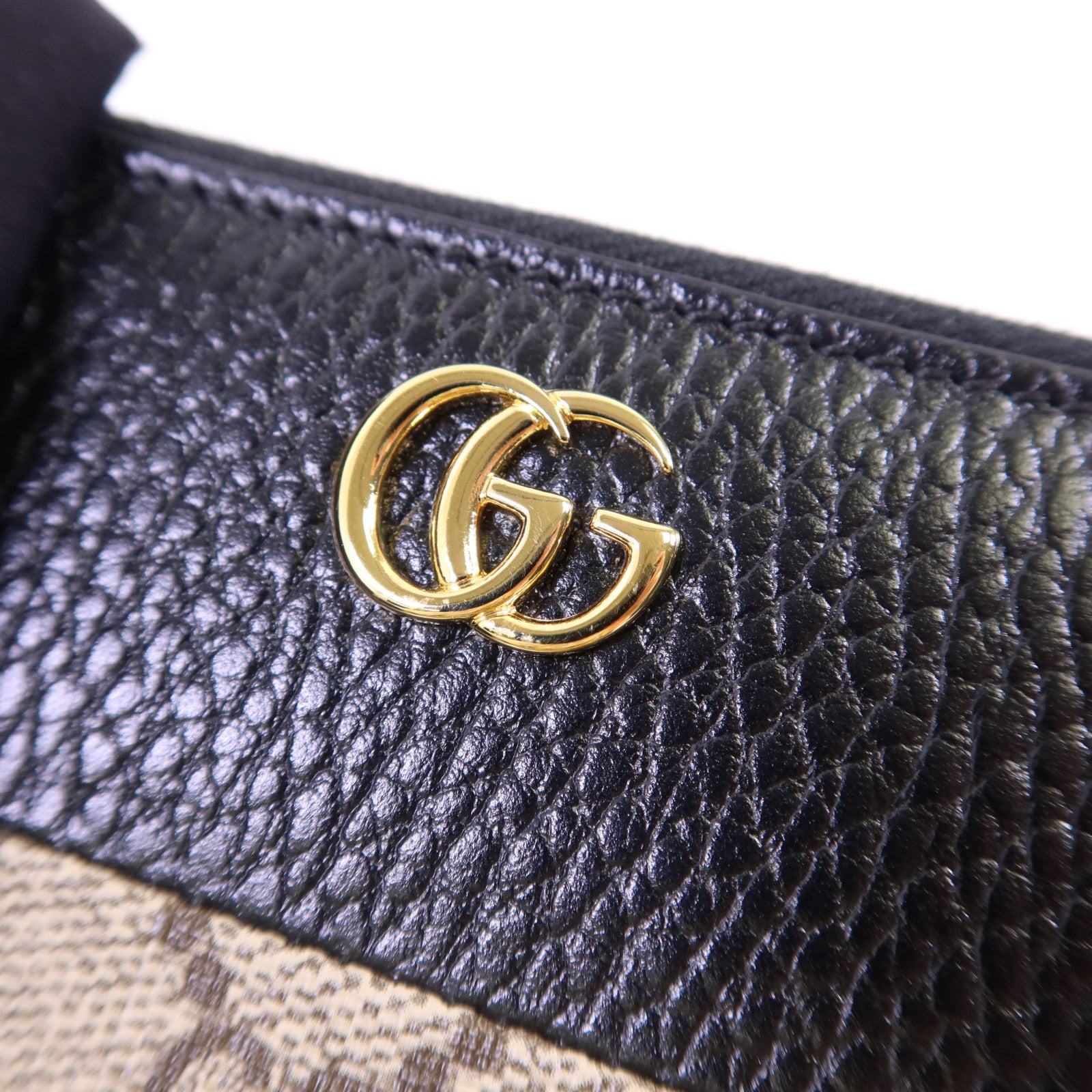 GUCCI 塗層帆布/牛皮皮革GG Marmont Long Wallet金扣長錢包