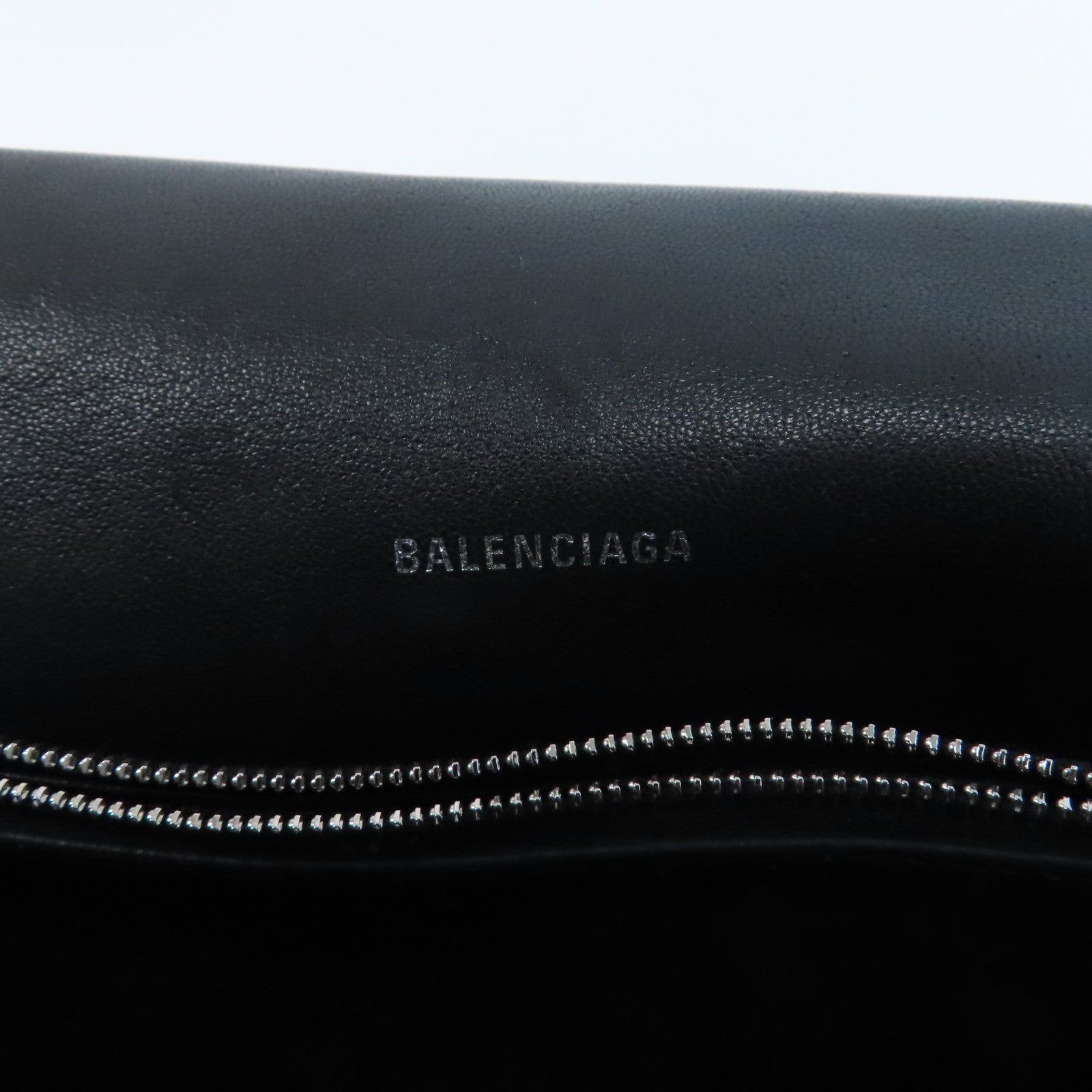 BALENCIAGA 羊皮皮革Crush銀扣肩背袋黑色