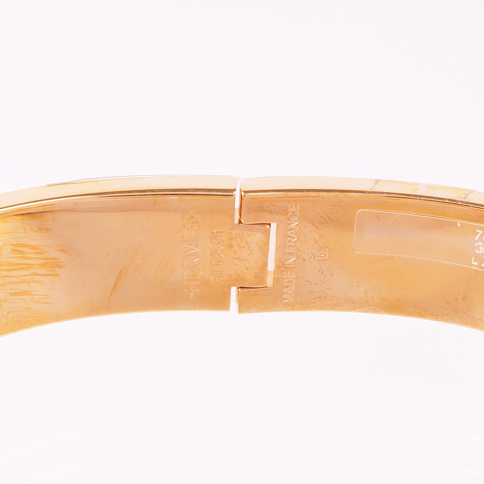 HERMES 金屬Clic H手鐲White/Blue