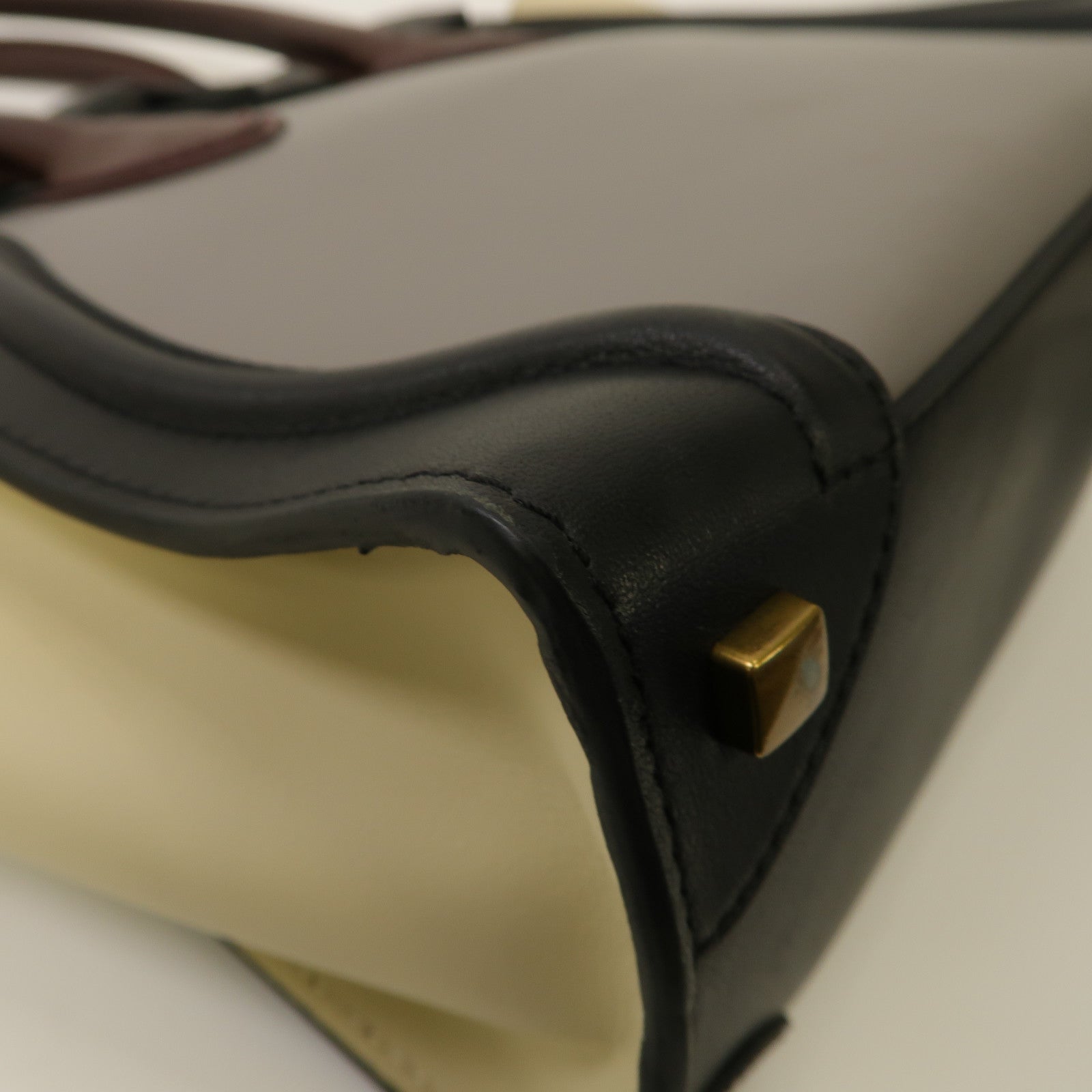 CELINE 【激減優惠】牛皮皮革Micro Luggage金扣手挽袋黑色/米色/灰色