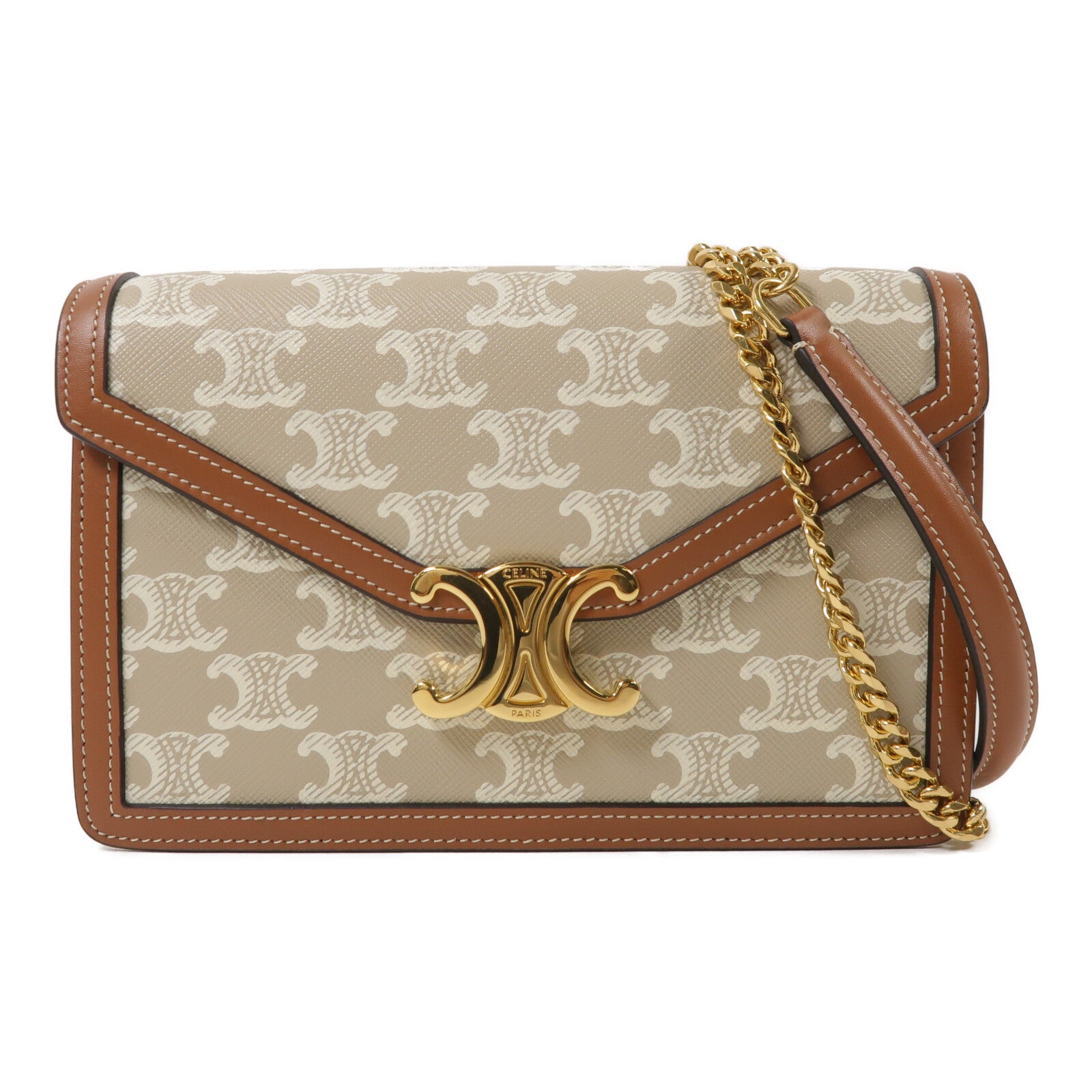 CELINE 塗層帆布Wallet on Chain Margo鏈帶肩背袋
