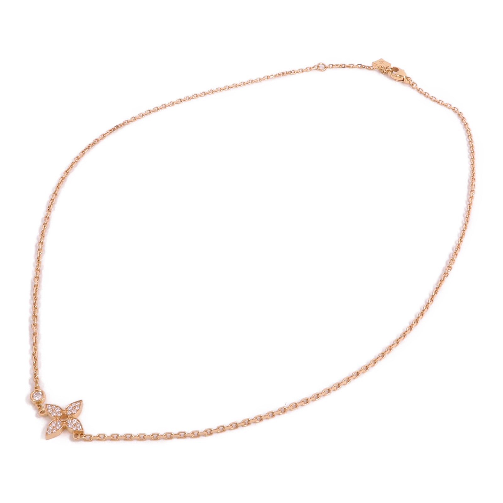 LOUIS VUITTON 18K玫瑰金Idylle Blossom Pendant鑽石項鍊