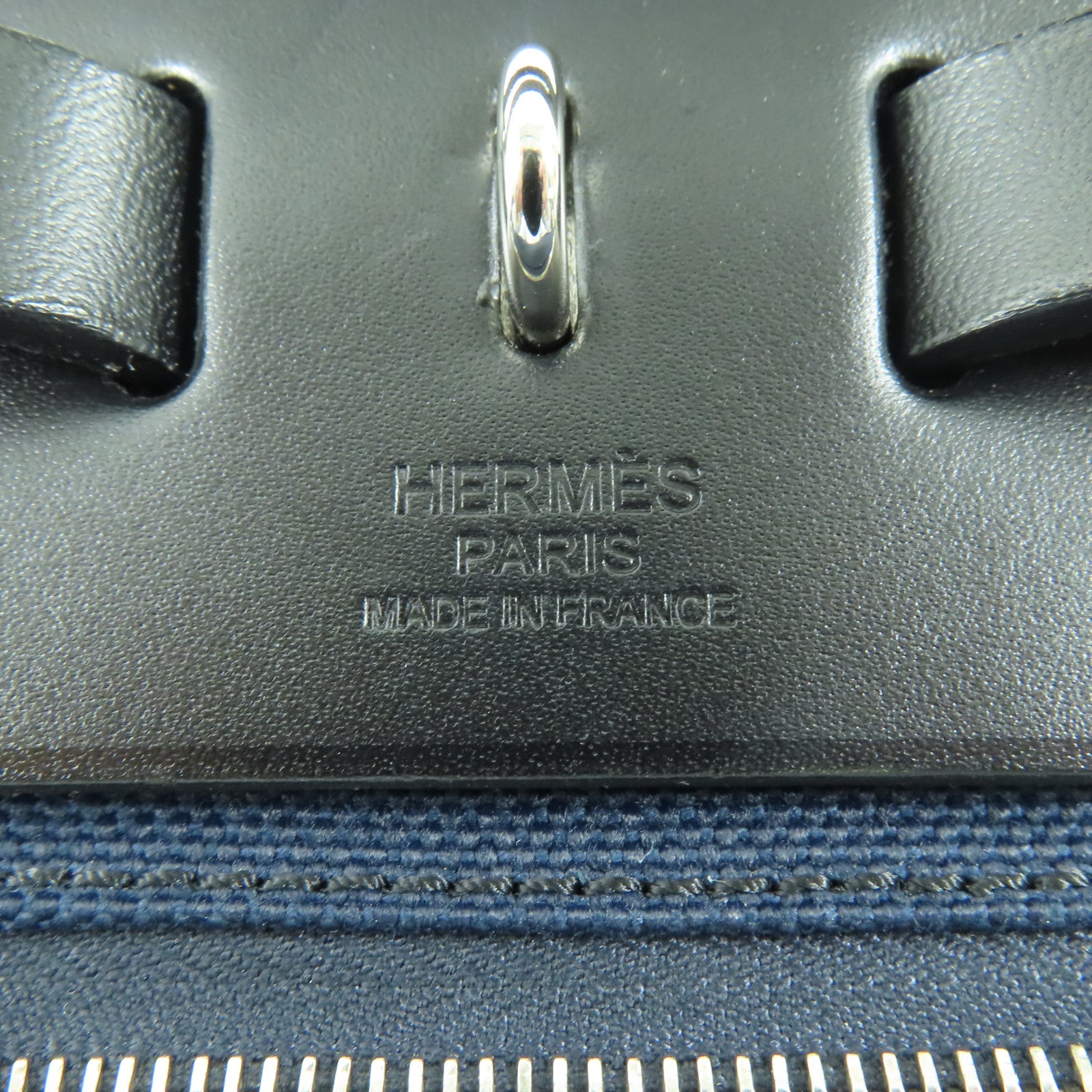 HERMES 帆布Herbag銀扣手挽肩背兩用袋