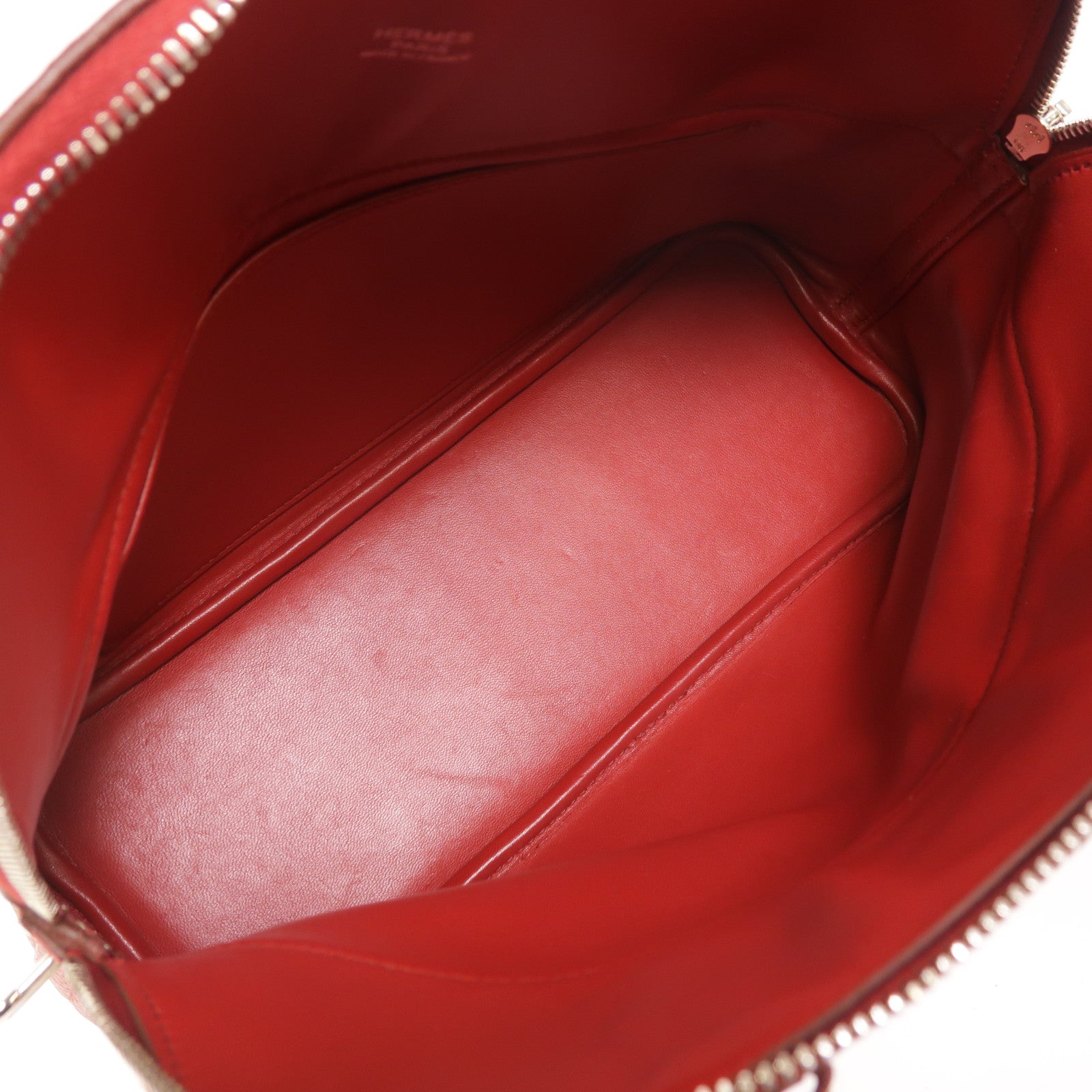 HERMES Clemence皮革Bolide 31手挽肩背兩用袋Rouge Garance