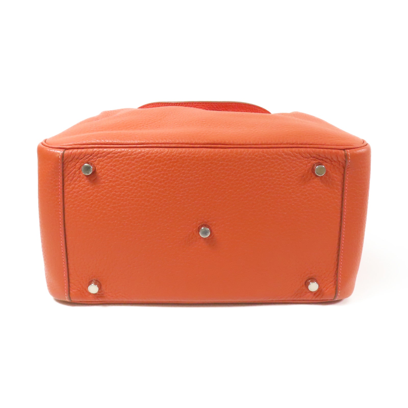 HERMES Clemence皮革Lindy 30銀扣手挽肩背兩用袋Potiron/ Feu