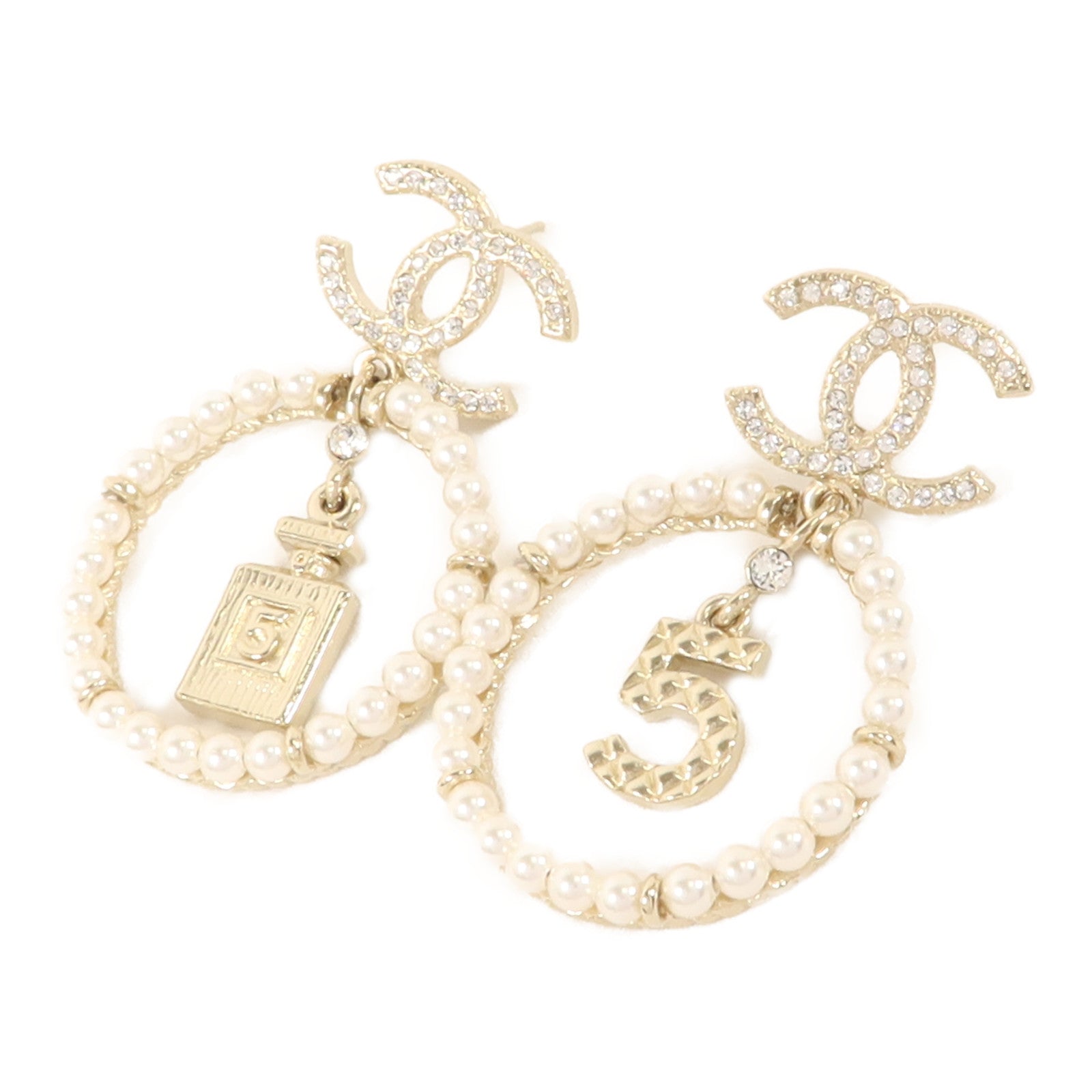 CHANEL 金屬/水晶Pierced Earring耳環