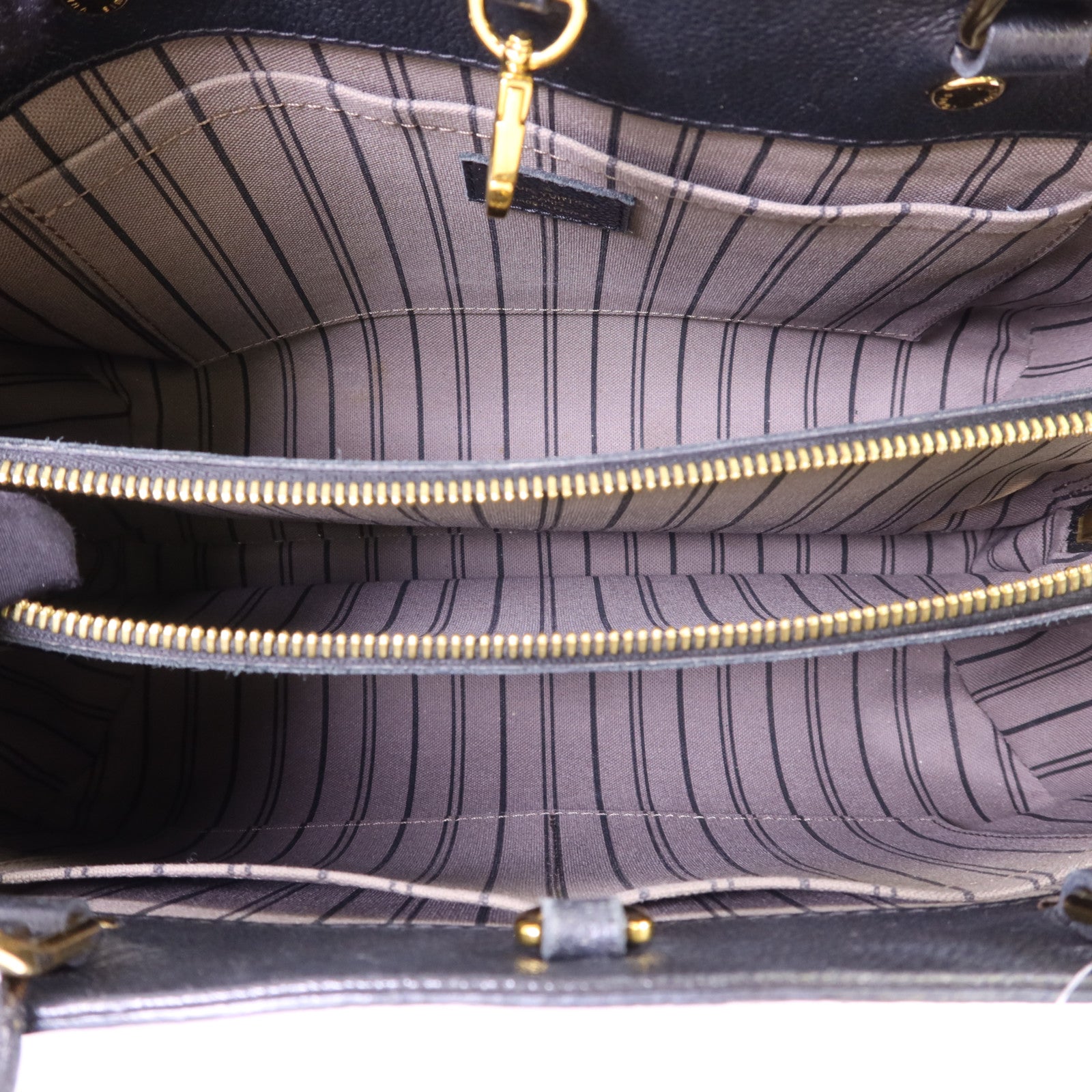 LOUIS VUITTON Monogram Empreinte Montaigne MM金扣手挽肩背兩用袋