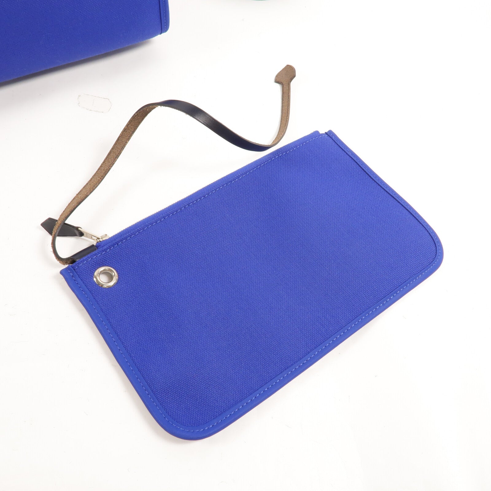 HERMES 帆布Herbag PM手挽肩背兩用袋Blue Eletric