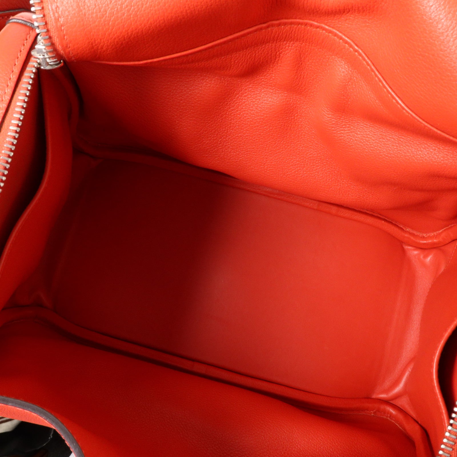 HERMES Evercolor皮革Lindy 30銀扣手挽肩背兩用袋Rouge Tomate