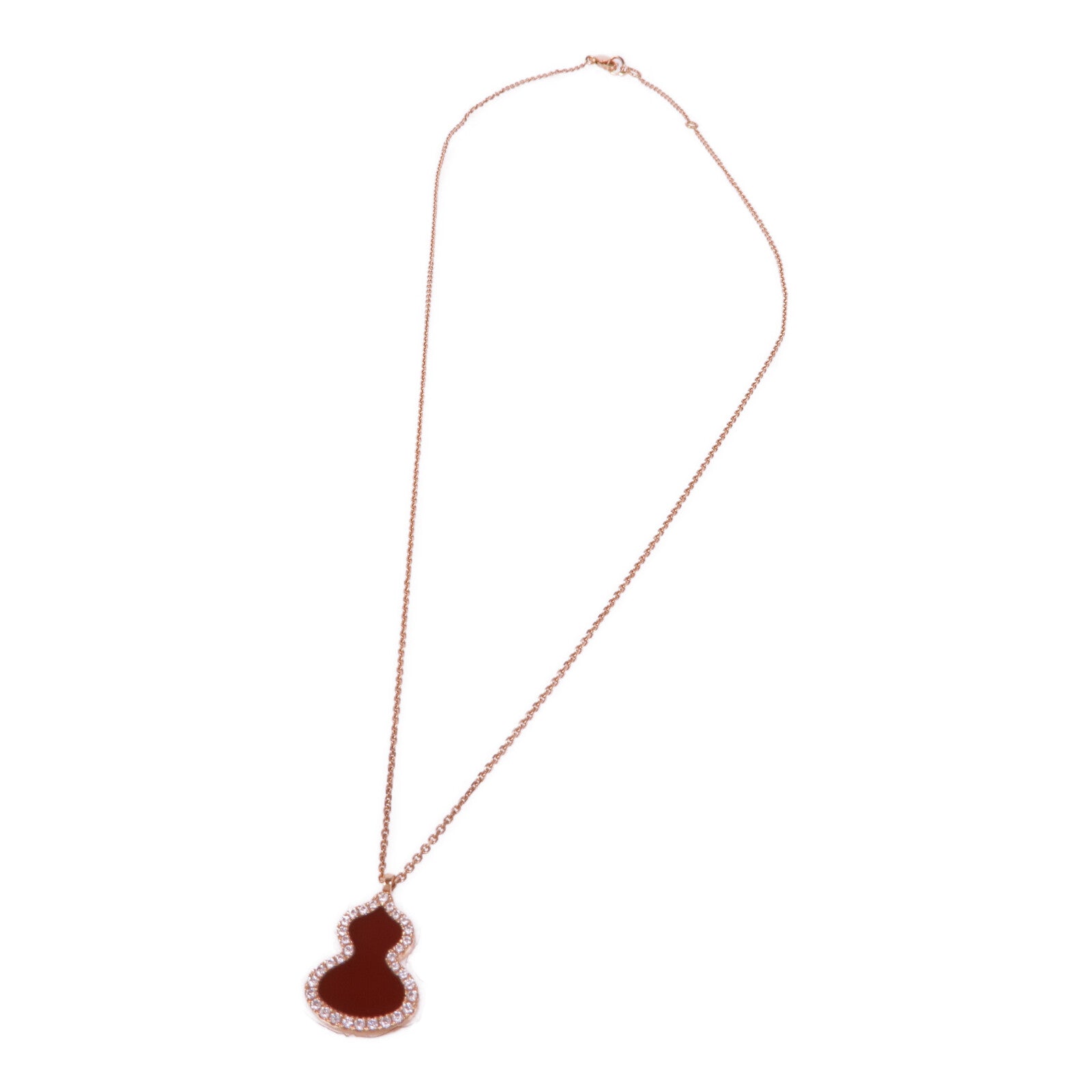 JEWELRY 18K玫瑰金Wulu Small Red Agate Diamond Necklace紅瑪瑙/鑽石項鏈