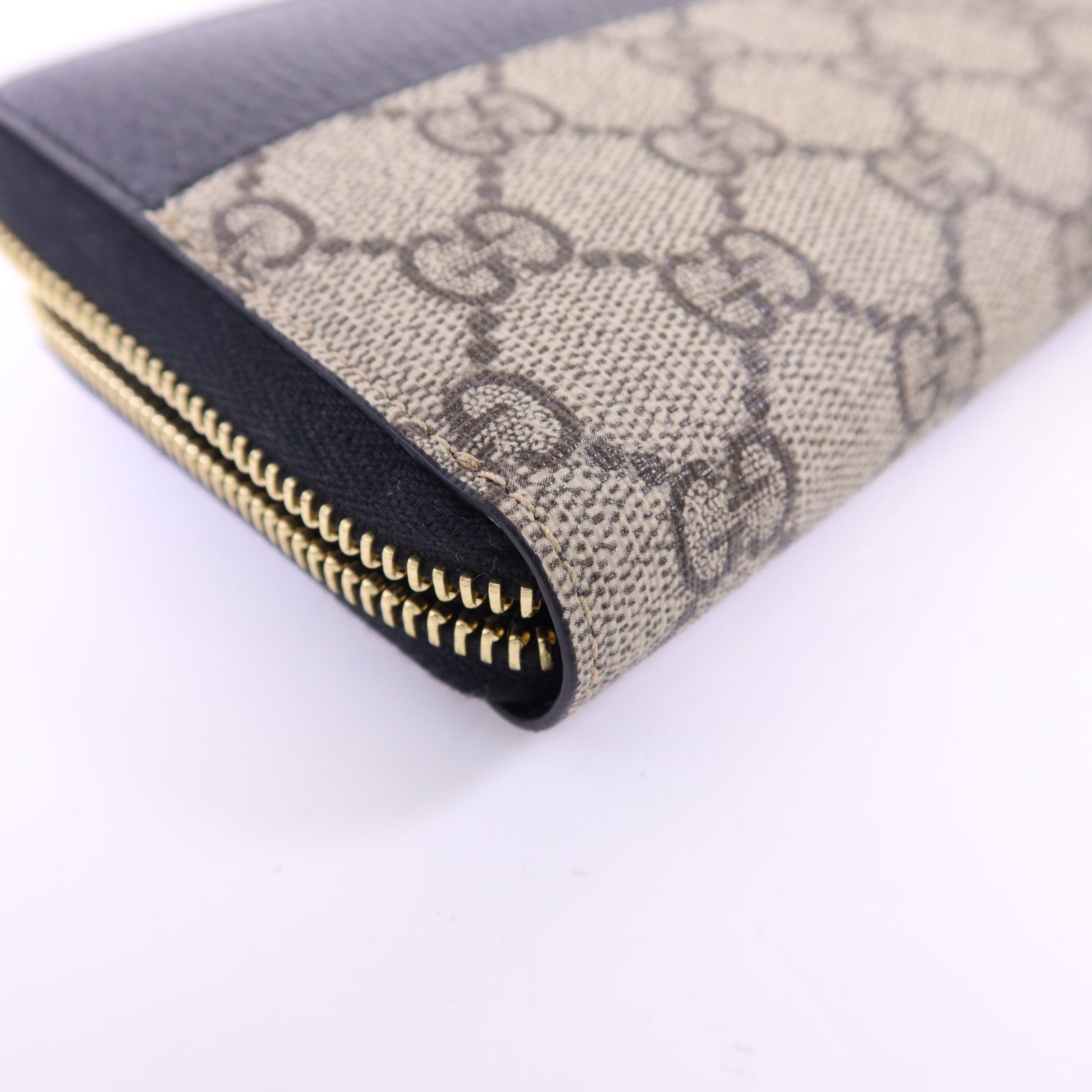 GUCCI 塗層帆布/牛皮皮革GG Marmont Long Wallet金扣長錢包