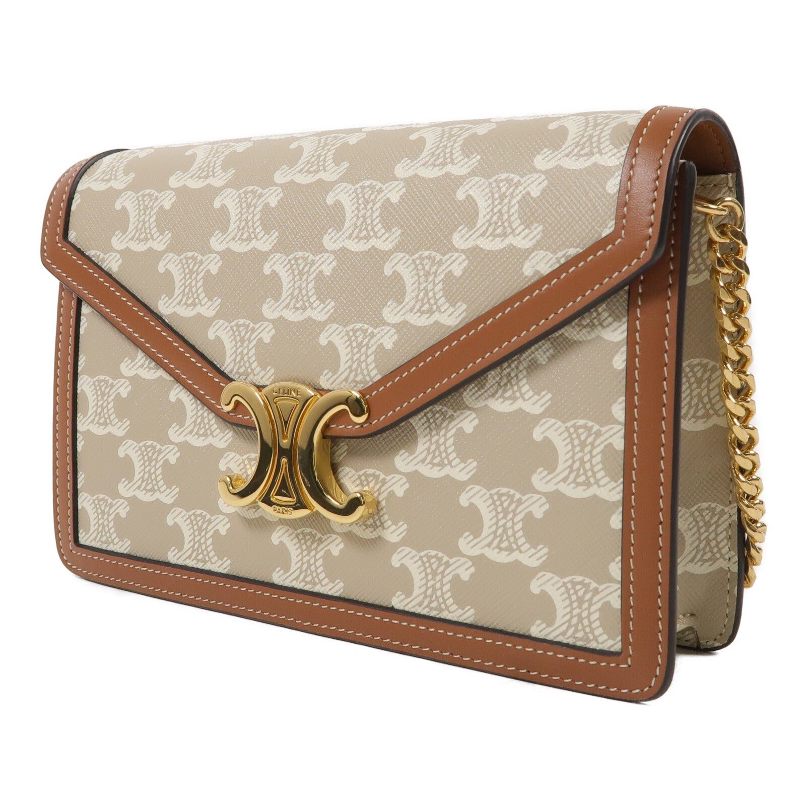 CELINE 塗層帆布Wallet on Chain Margo鏈帶肩背袋