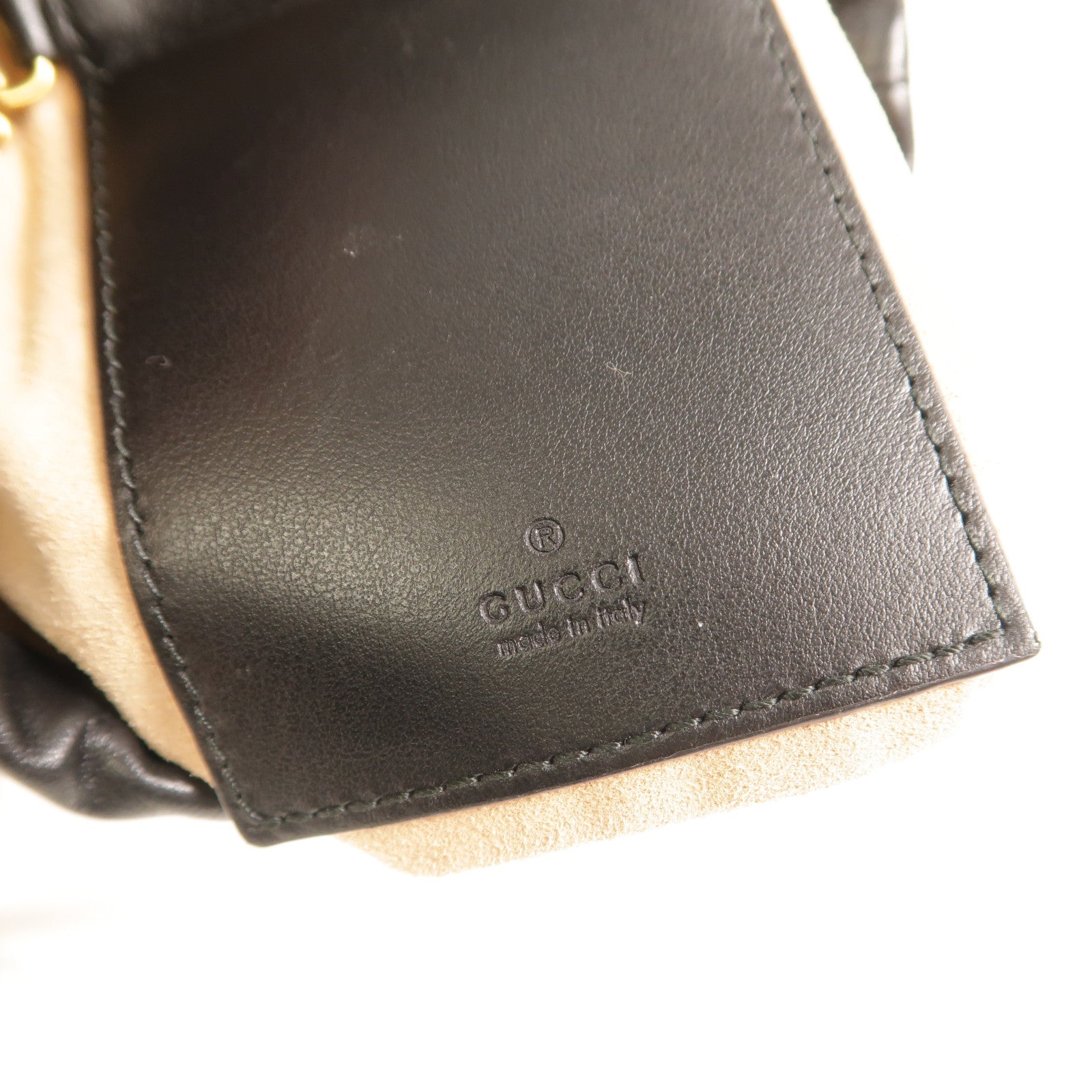 GUCCI 牛皮皮革GG Marmont Bucket鏈帶肩背袋