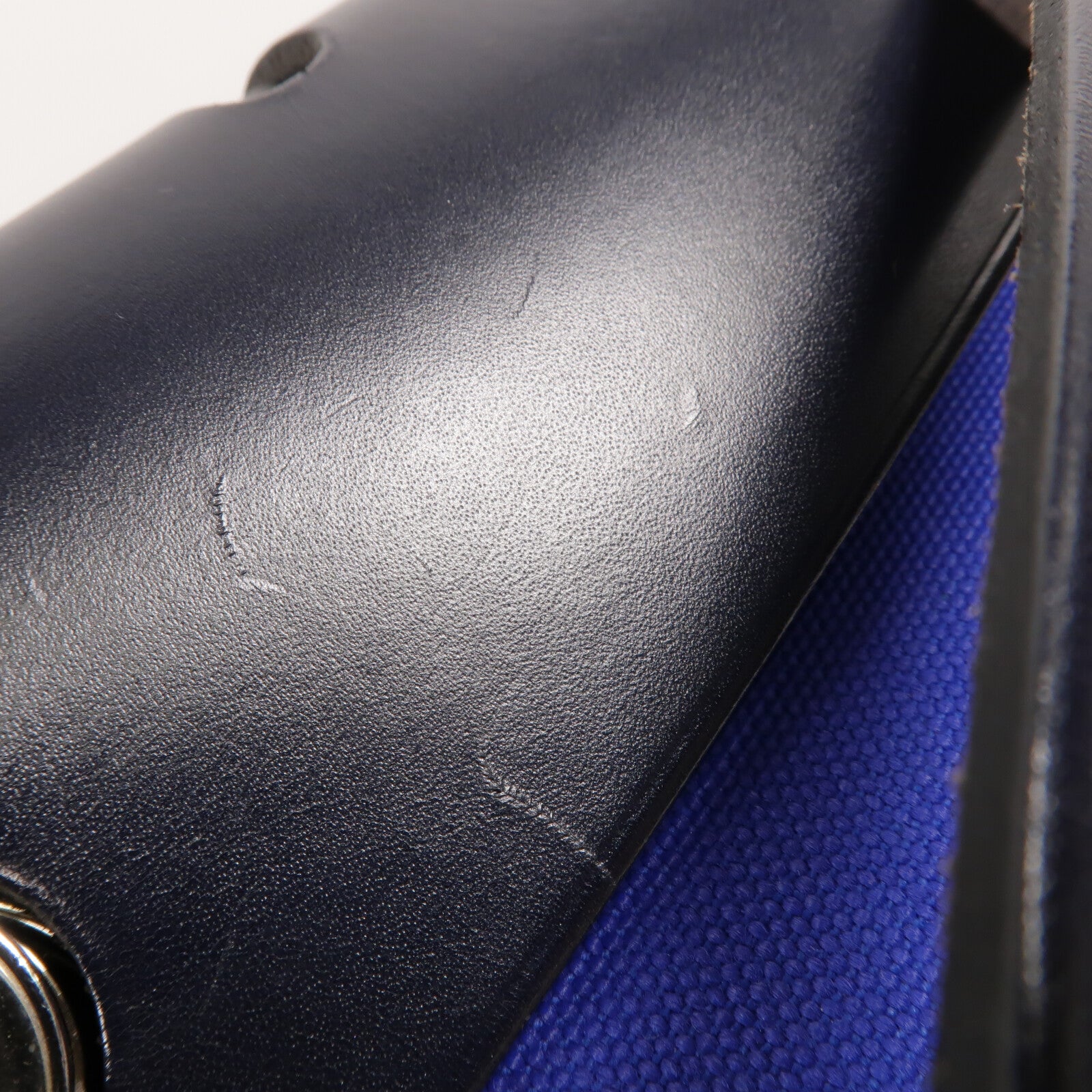 HERMES 帆布Herbag PM手挽肩背兩用袋Blue Eletric