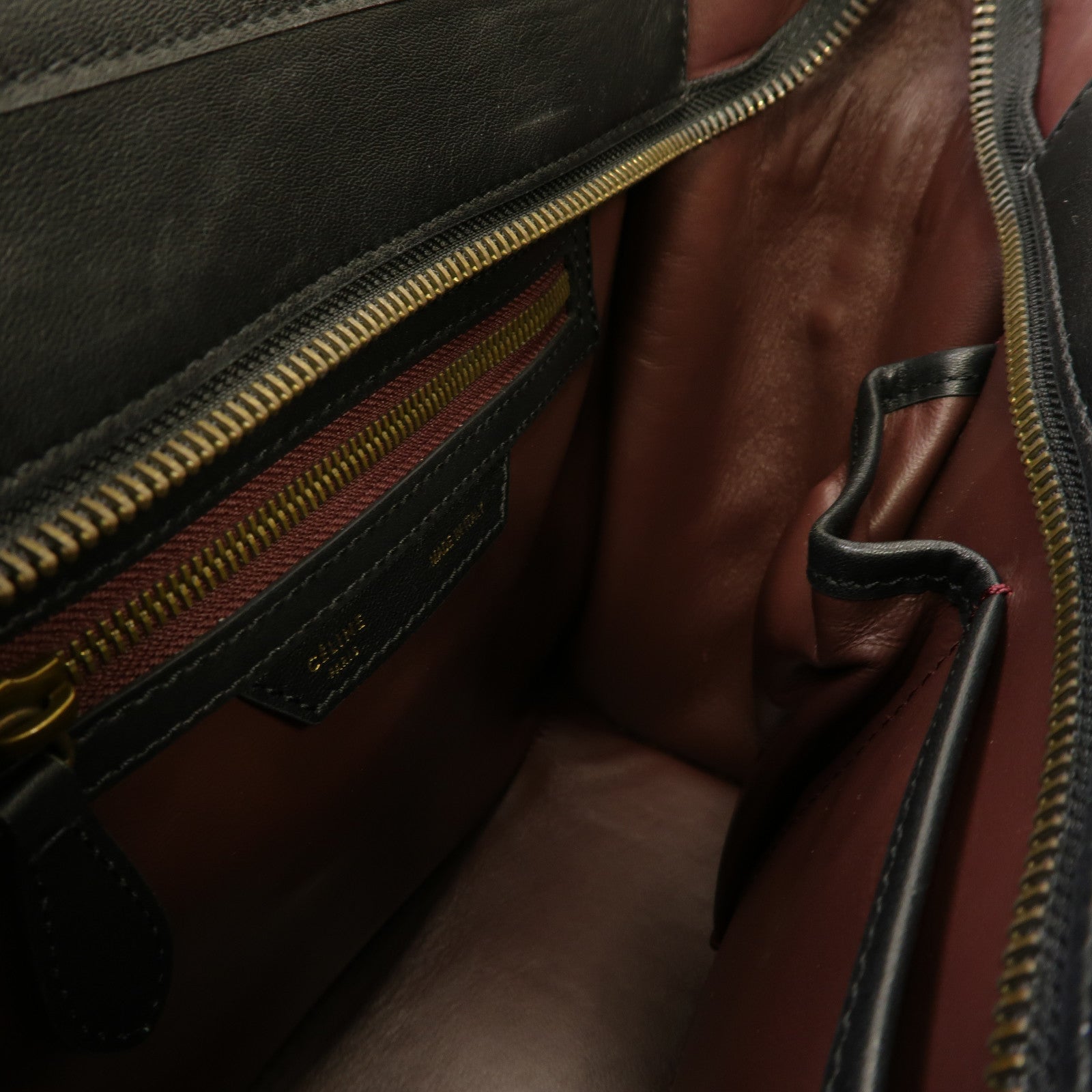 CELINE 【激減優惠】牛皮皮革Micro Luggage金扣手挽袋黑色/米色/灰色