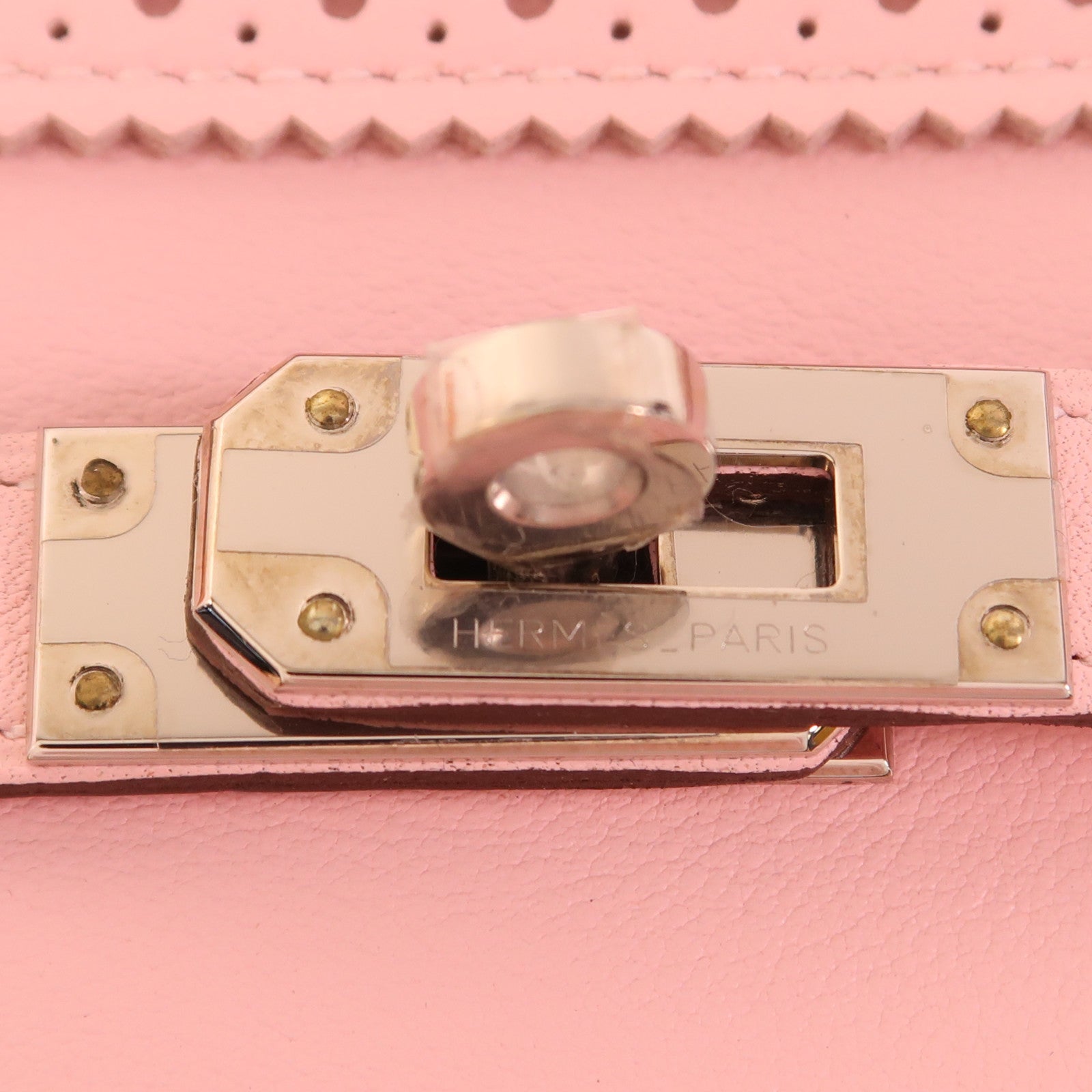 HERMES Swift皮革Gillies Kelly Long Wallet銀扣長錢包Rose Sakura