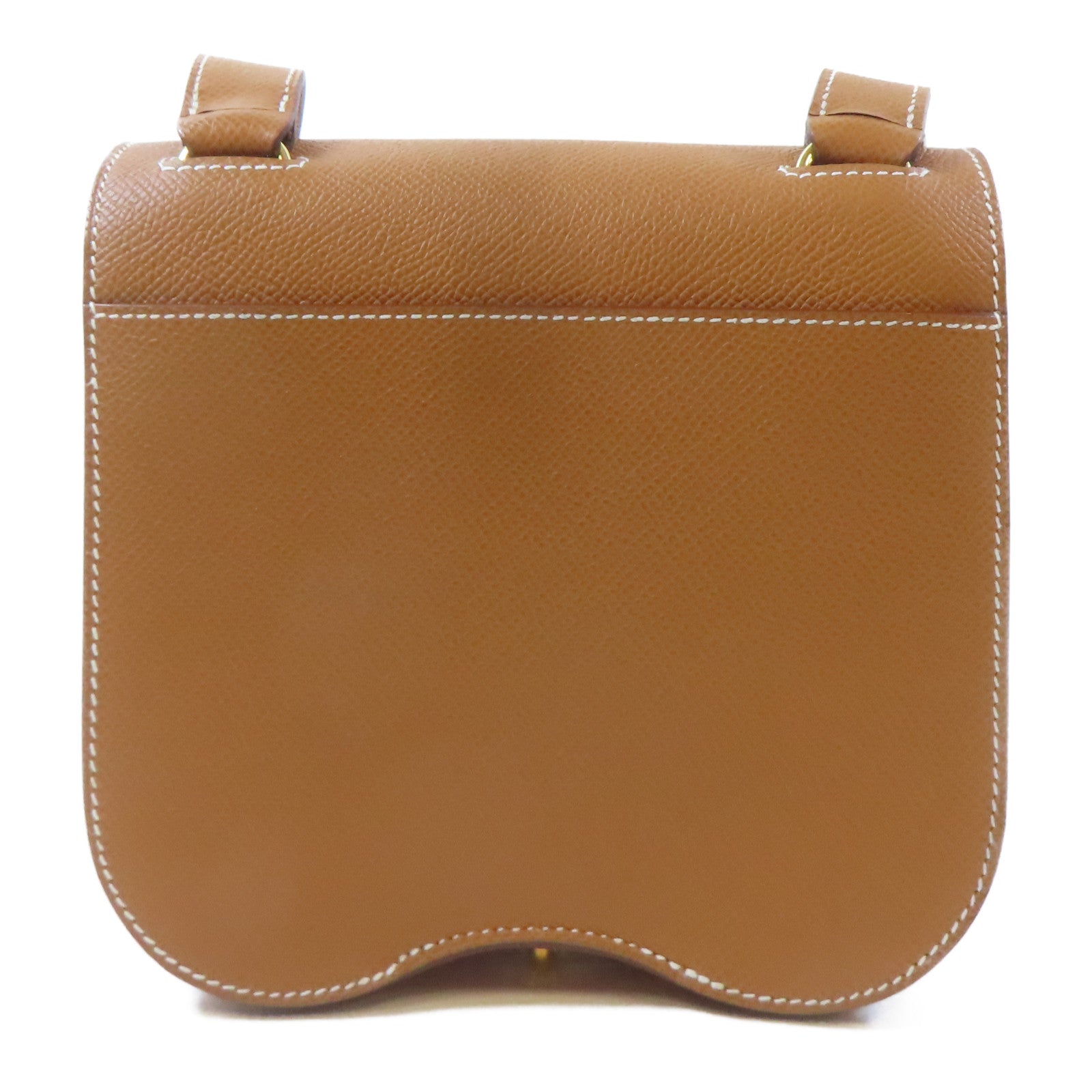 HERMES Epsom皮革Mini Della Caralleria金扣肩背袋Gold/棕色