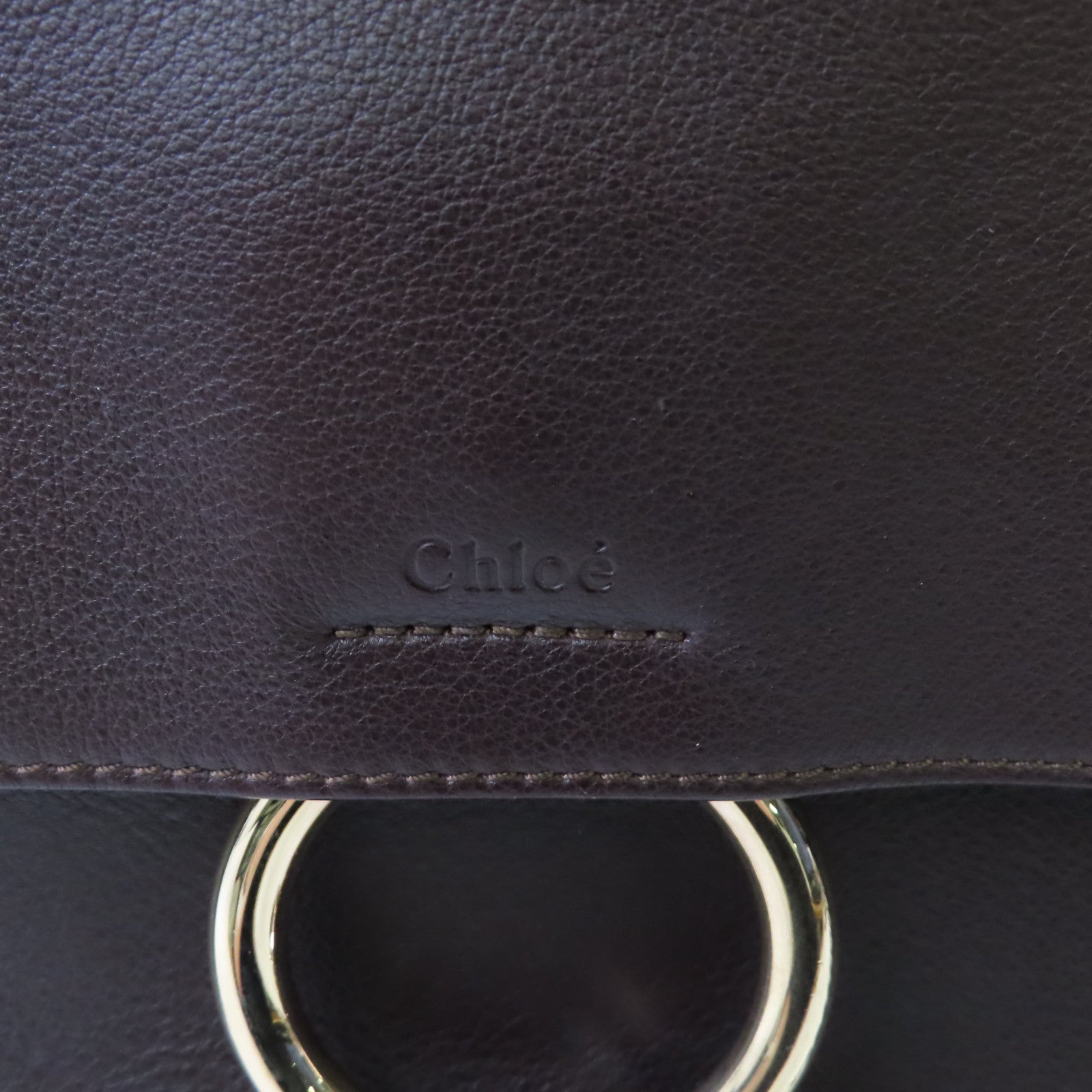 Chloe 牛皮皮革Faye Day 2Way Bag金扣手挽肩背兩用袋啡色