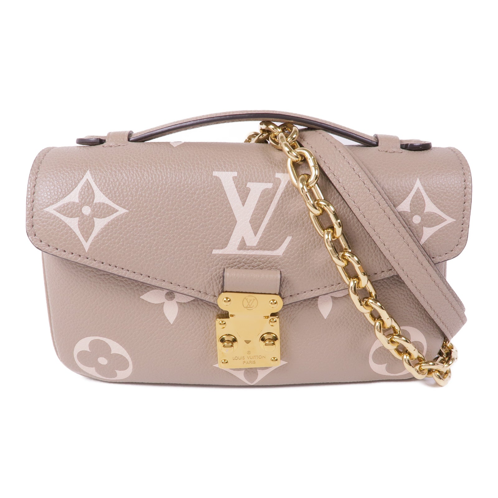 LOUIS VUITTON Monogram Empreinte Pochette Métis East West金扣手挽肩背兩用袋