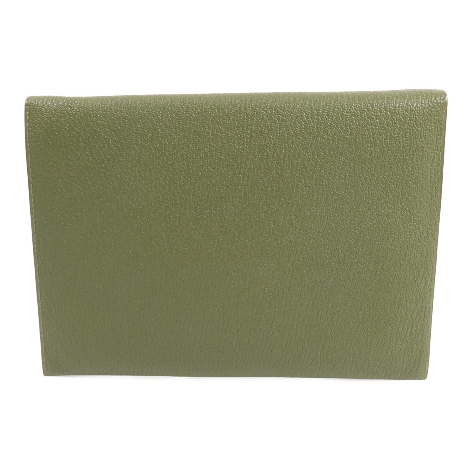 HERMES Chevre皮革Envelope Trio手拿包Vert Olive/Vert Verone/Bleu Azteque