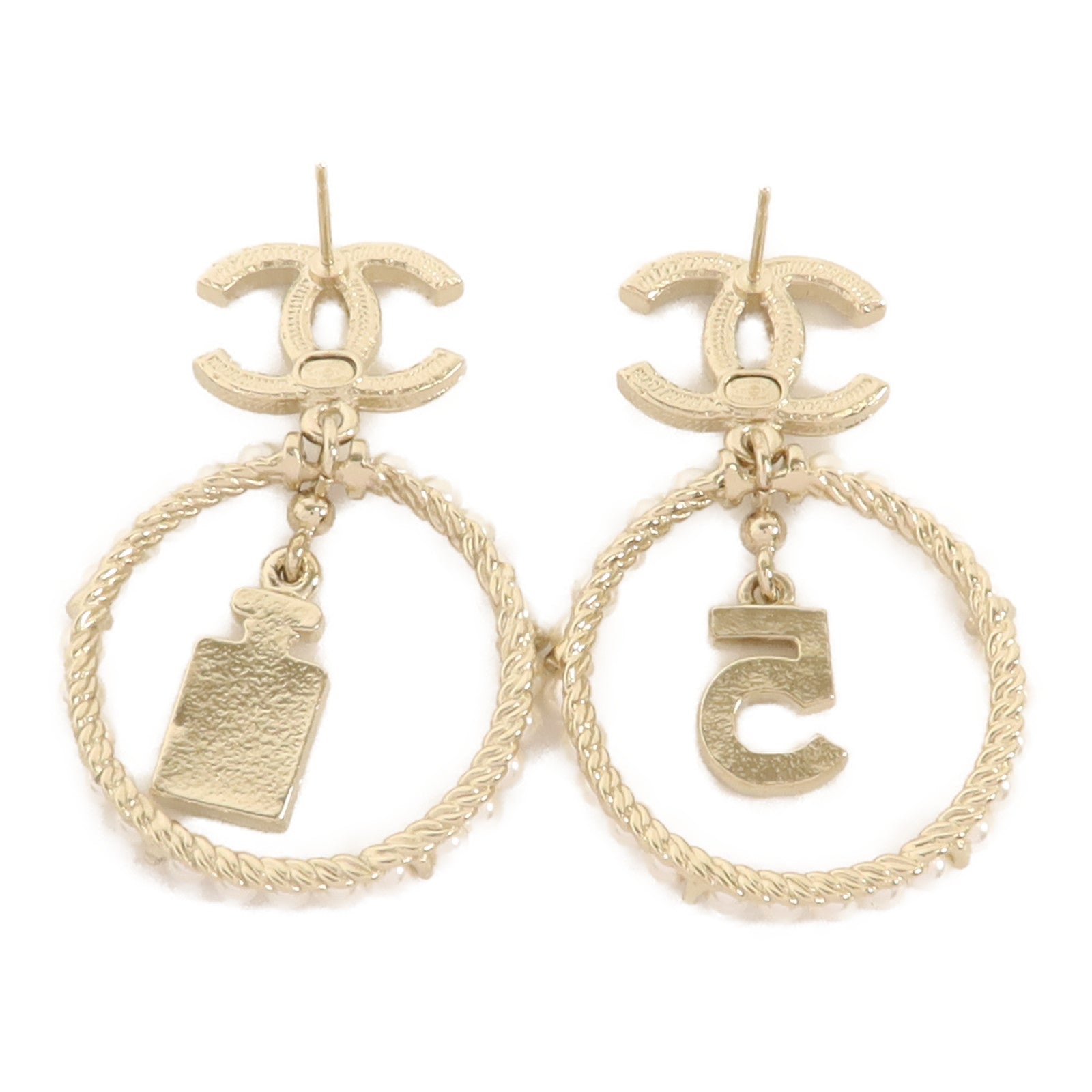 CHANEL 金屬/水晶Pierced Earring耳環