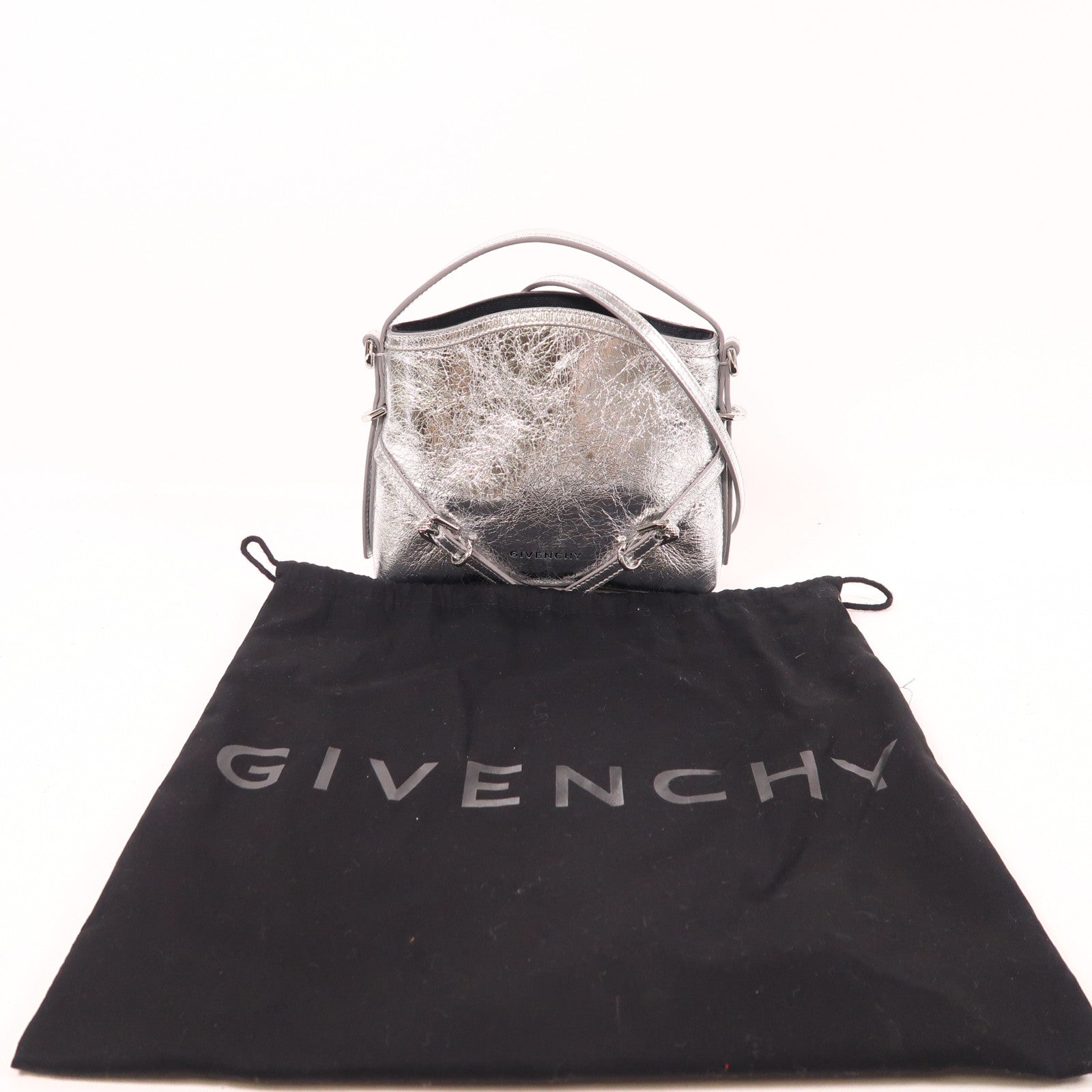 GIVENCHY 皮革Nano Voyou銀扣手挽肩背兩用袋