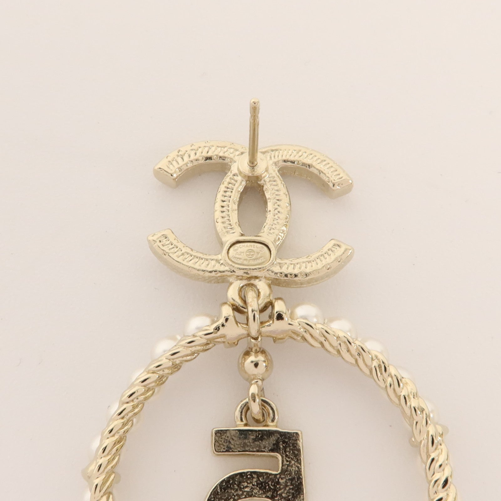 CHANEL 金屬/水晶Pierced Earring耳環