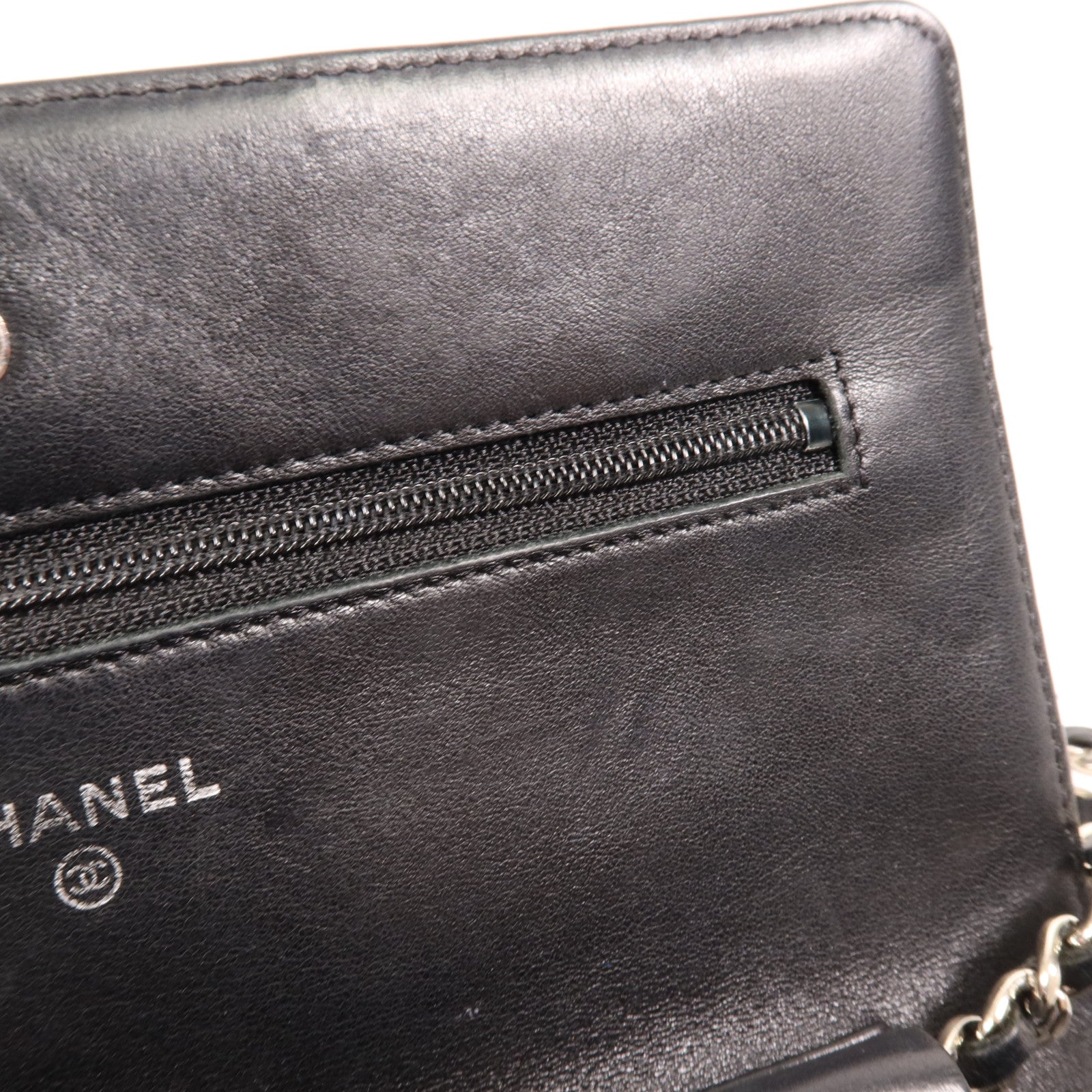 CHANEL 漆皮皮革Wallet On Chain銀扣鏈帶肩背袋
