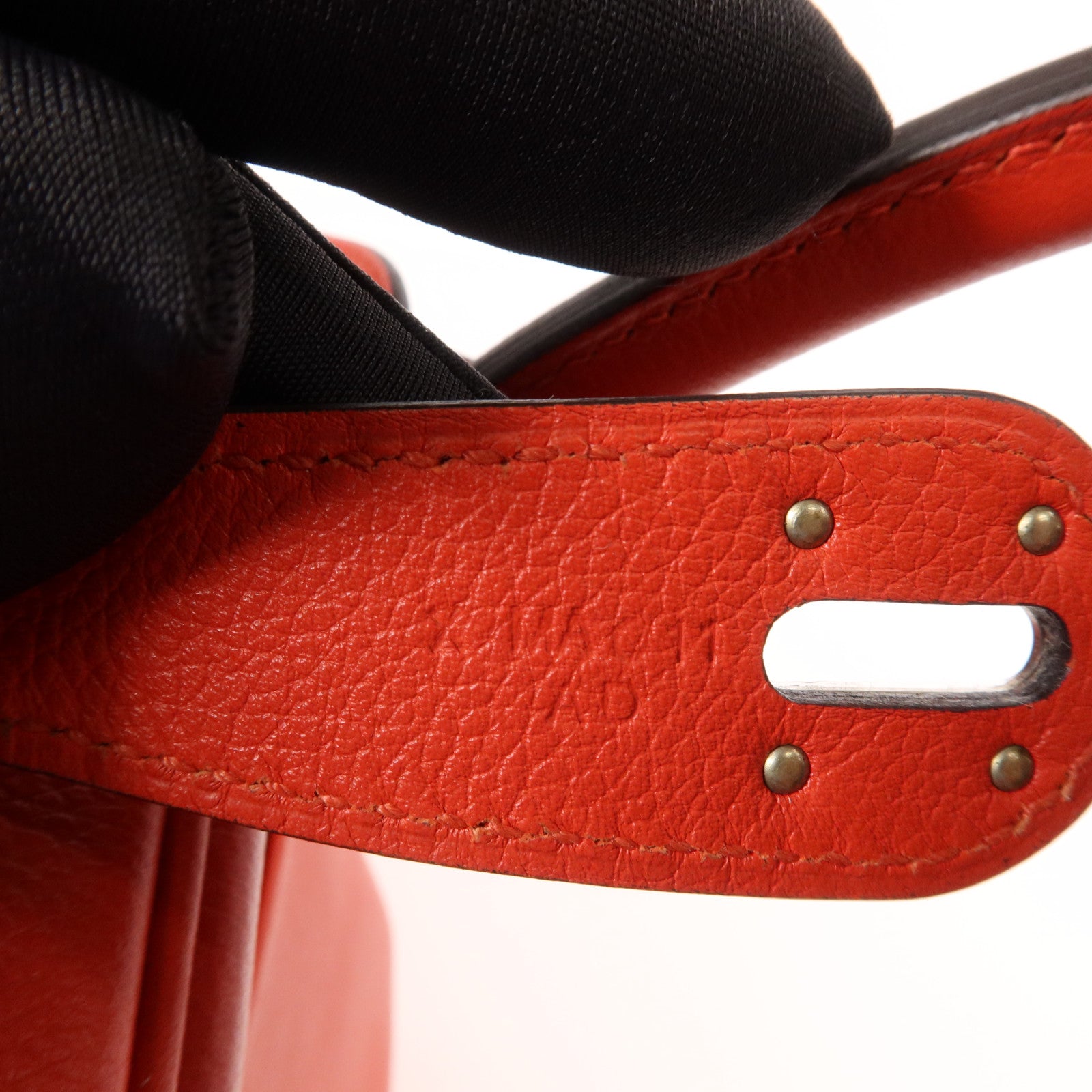 HERMES Evercolor皮革Lindy 30銀扣手挽肩背兩用袋Rouge Tomate