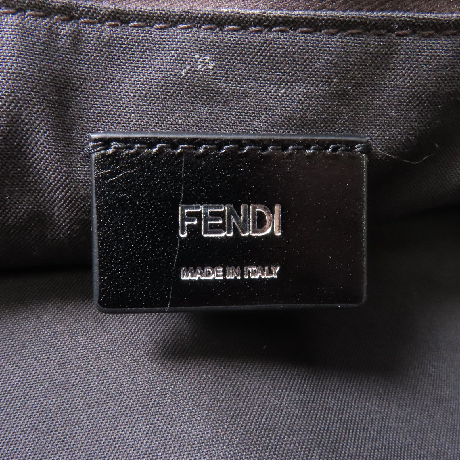 FENDI 帆布Backpack銀扣背包藍色