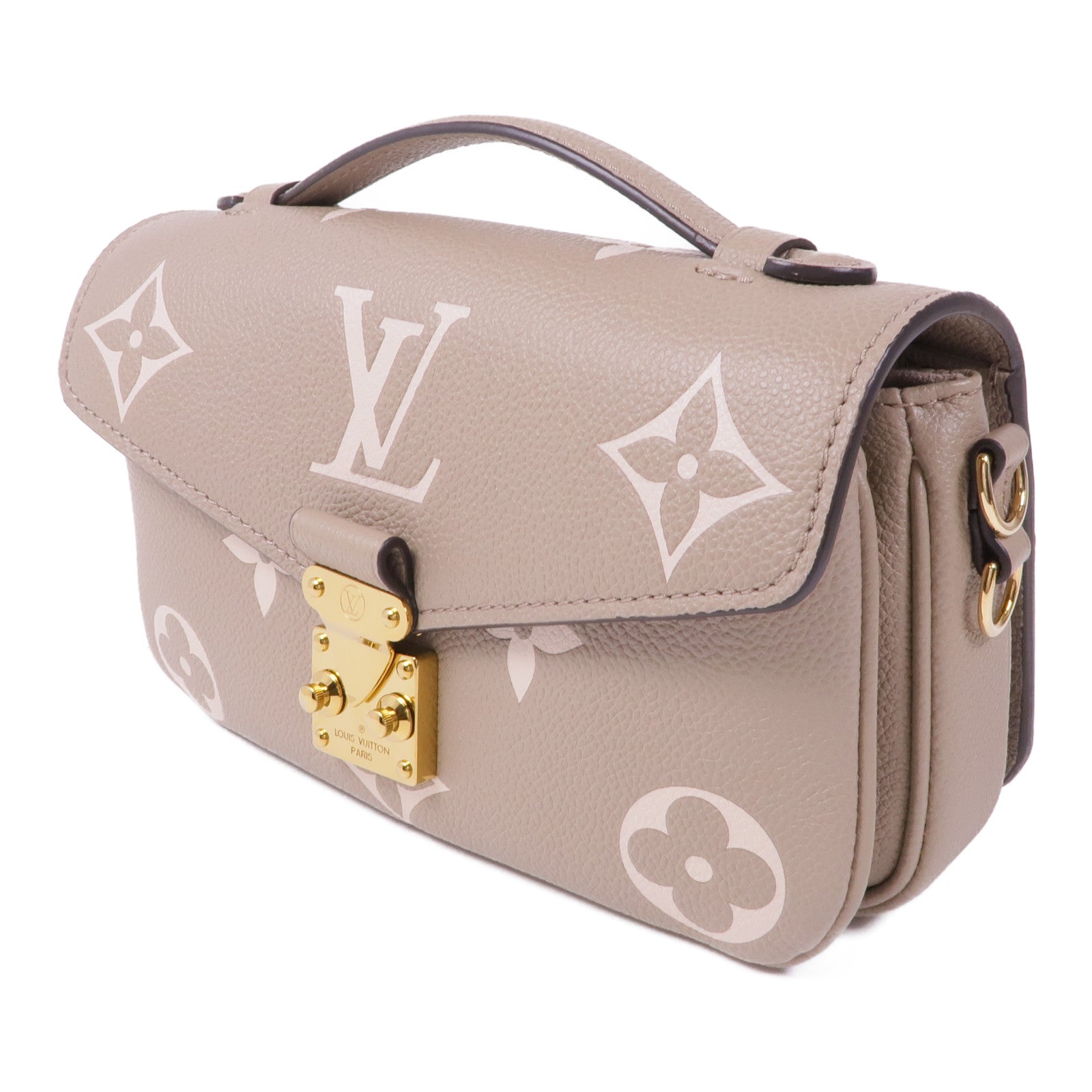 LOUIS VUITTON Monogram Empreinte Pochette Métis East West金扣手挽肩背兩用袋