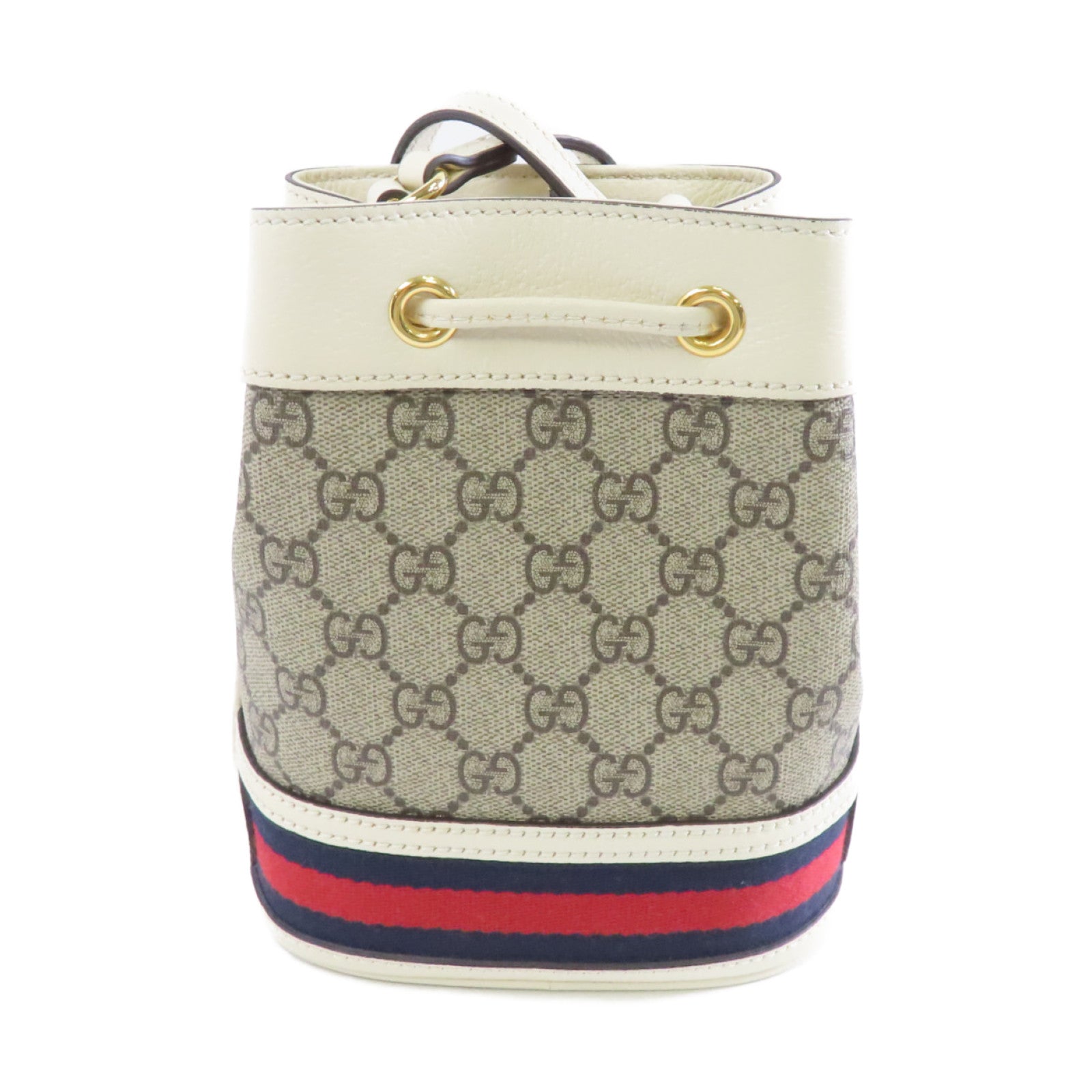 GUCCI 塗層帆布Ophidia GG Mini Bucket金扣肩背袋米色